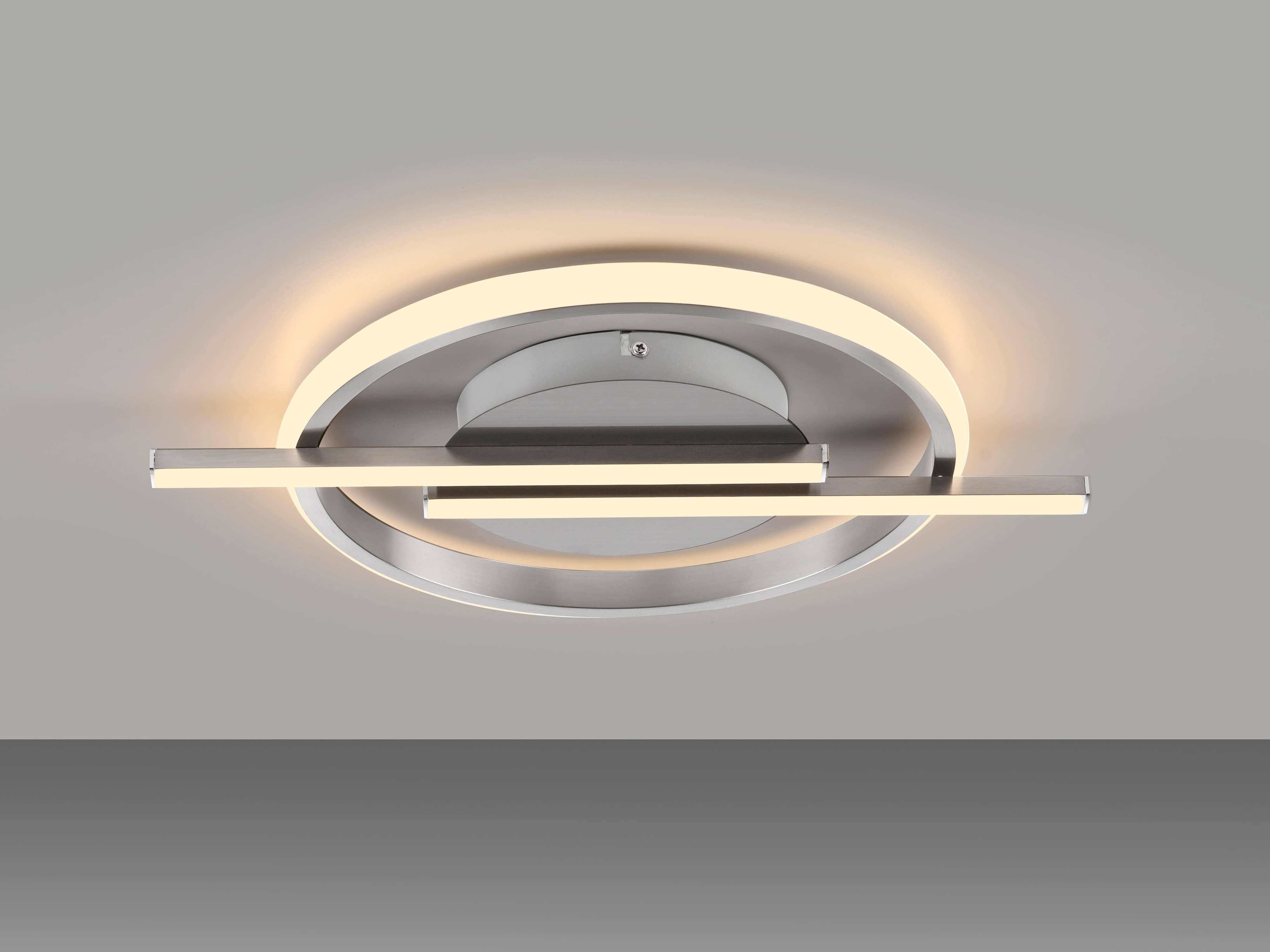 JUST LIGHT LED-Deckenleuchte 14130-55 stahl, 17,5 W, 2100 lm, 3000 K, Dimmbar