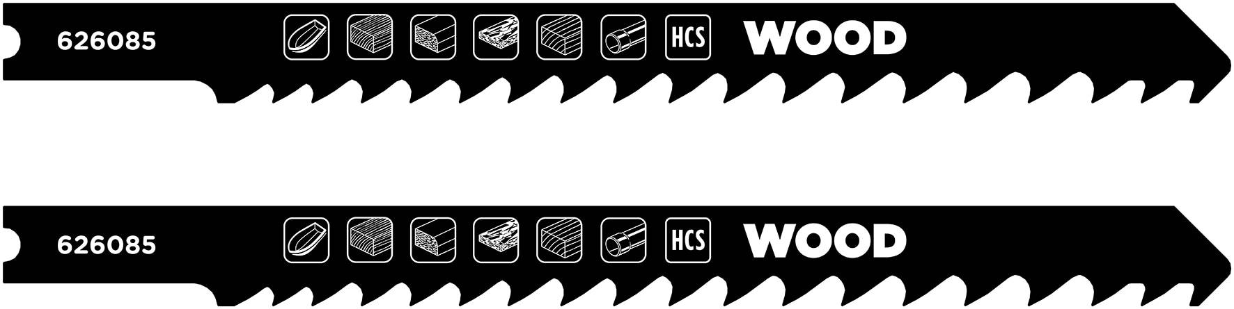 KWB Stichsägeblatt-Set, 626085, HCS-Stahl, 2 Stück