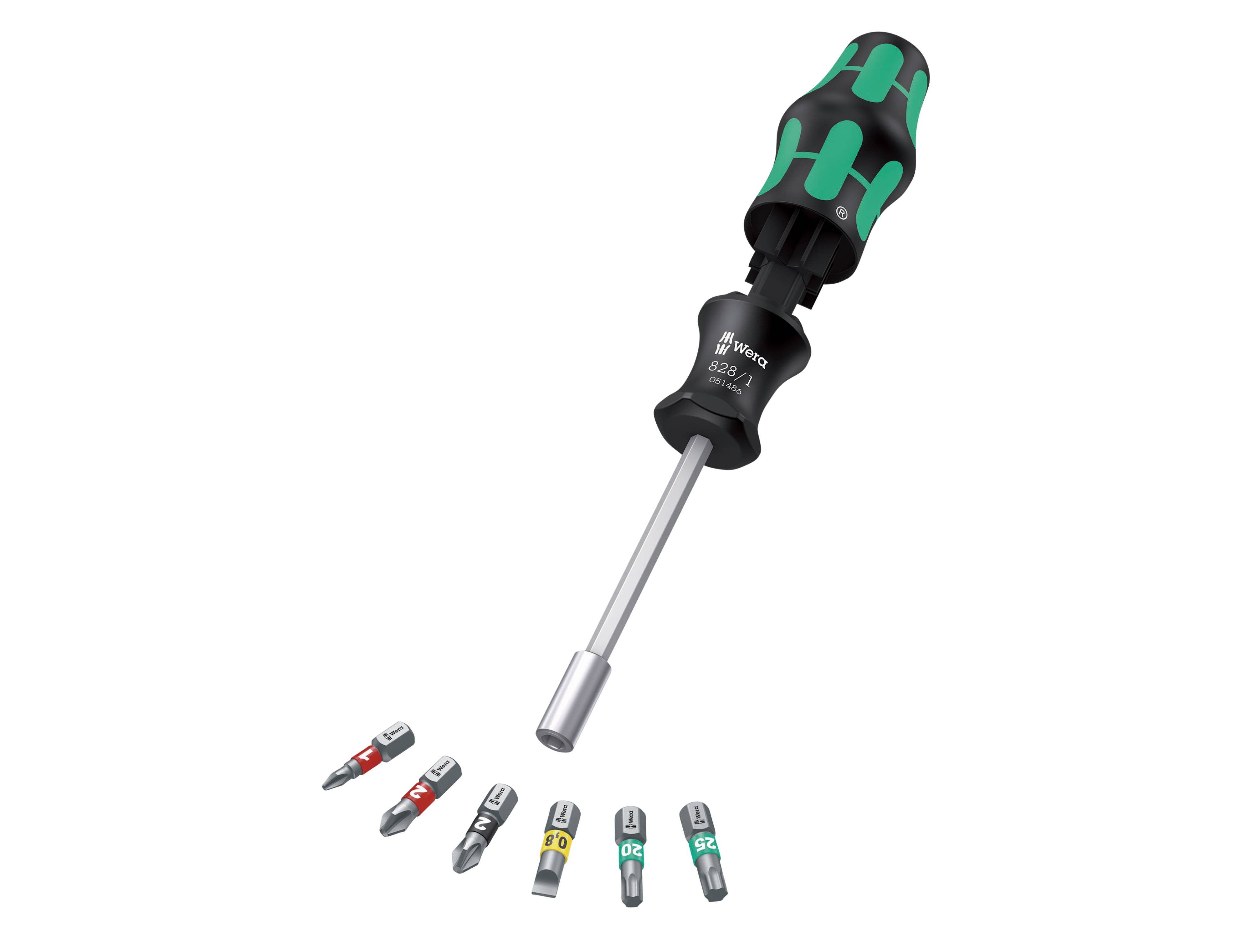 WERA Bits-Handhalter-Set, Kraftform Kompakt 27 Set 1 Christmas 2025, 7-teilig