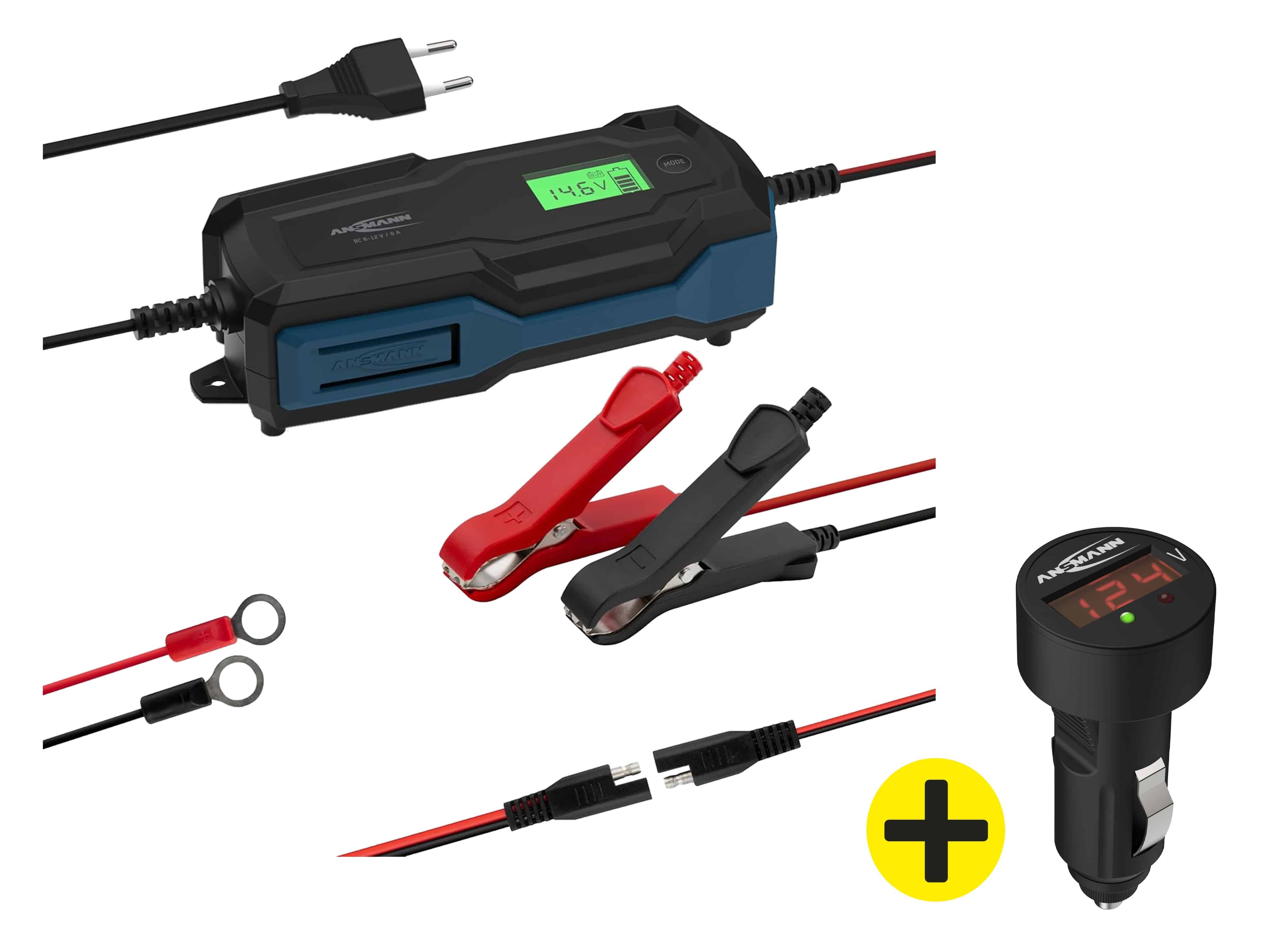 ANSMANN Autobatterie-Ladegerät + KFZ-Batterietester