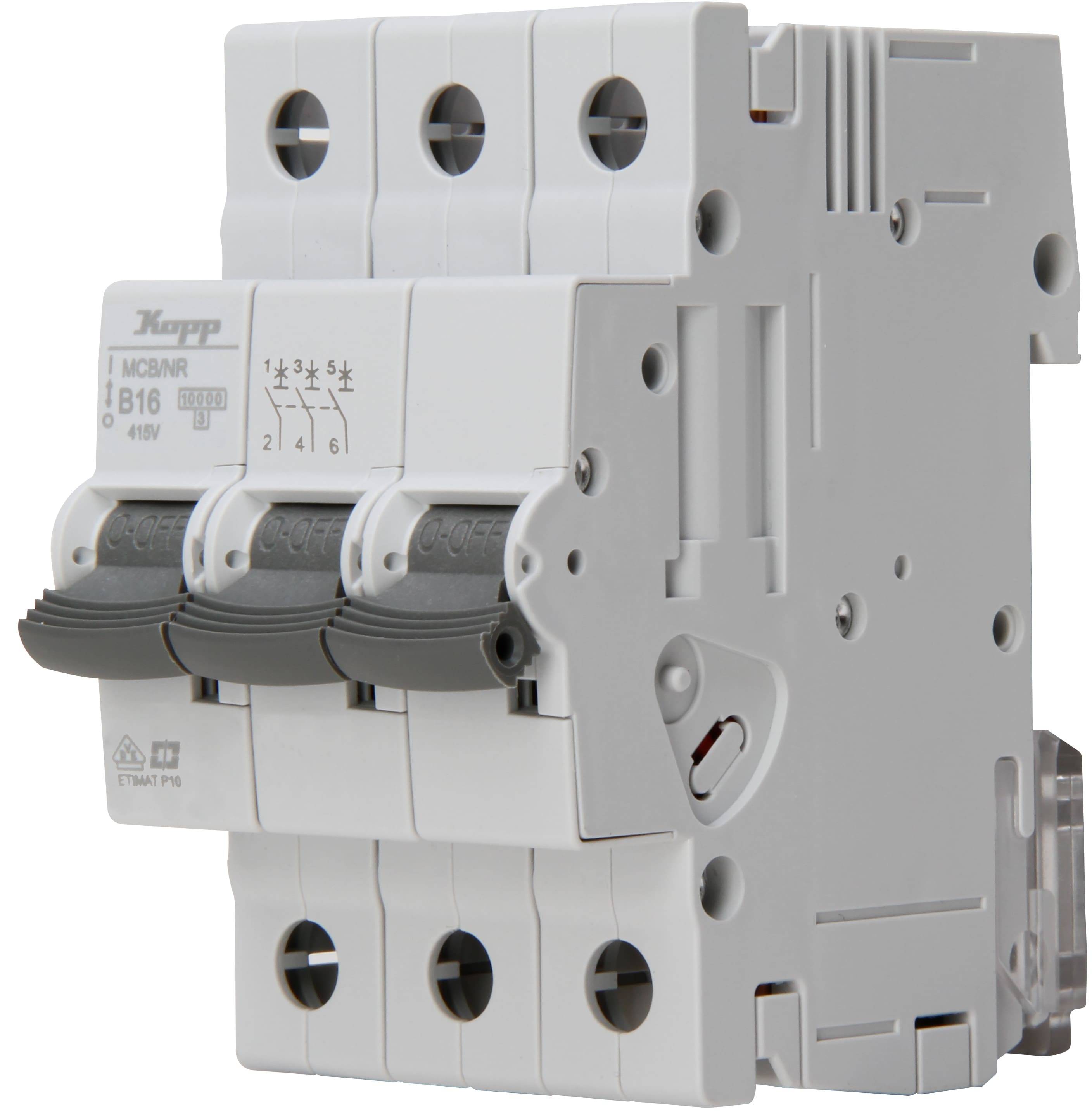 KOPP Leitungsschutzschalter, 16A, 3-polig, Char. B