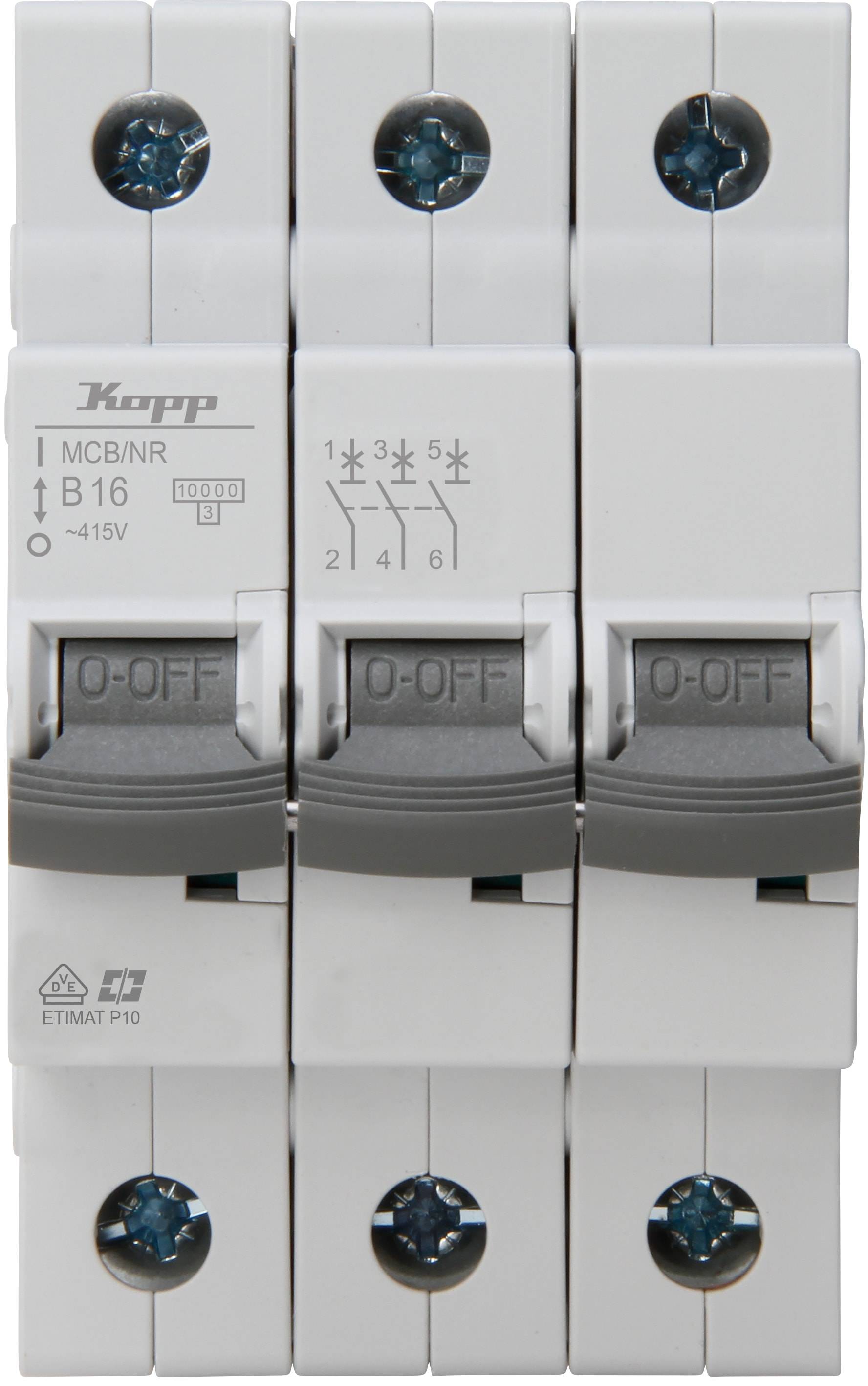 KOPP Leitungsschutzschalter, 16A, 3-polig, Char. B