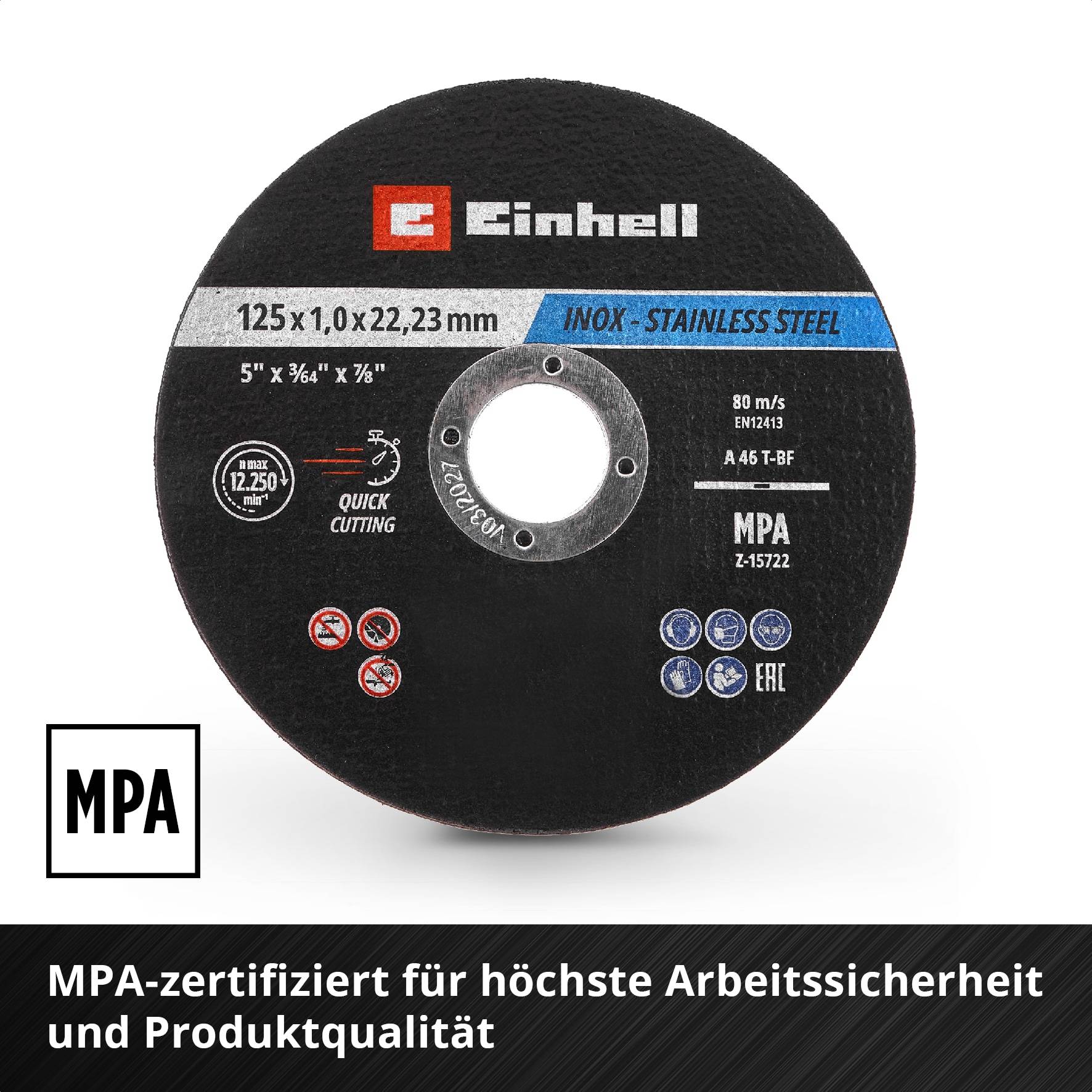 EINHELL Trennscheiben, 711528, 125x1,0 mm, 50 Stück