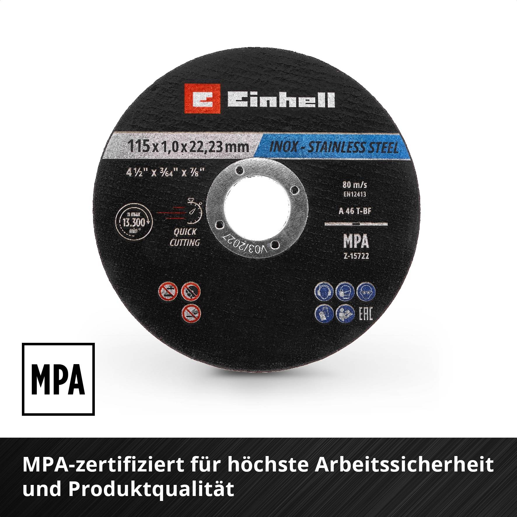 EINHELL Trennscheiben, 711527, 115x1,0 mm, 100 Stück
