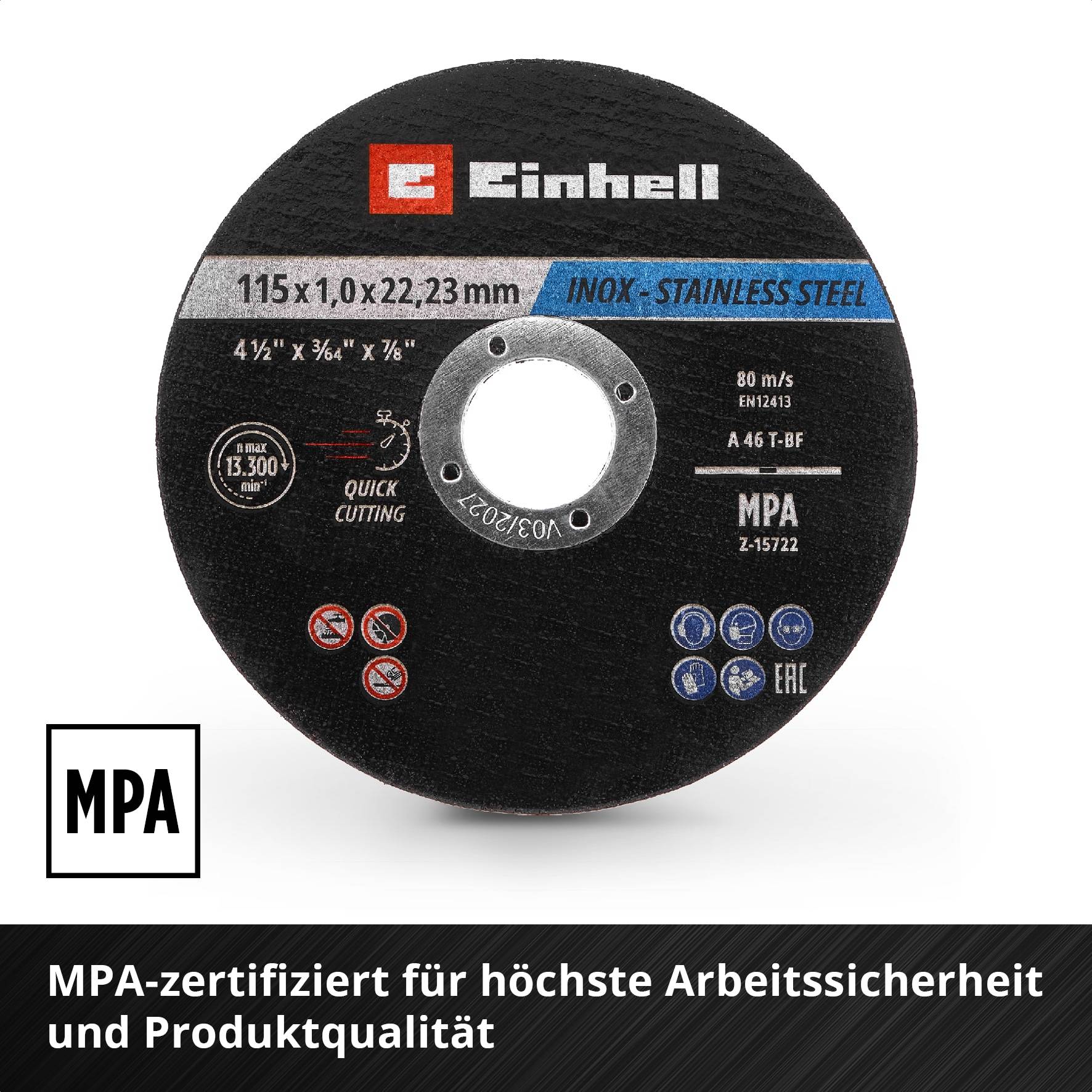 EINHELL Trennscheiben, 711525, 115x1,0 mm, 10 Stück