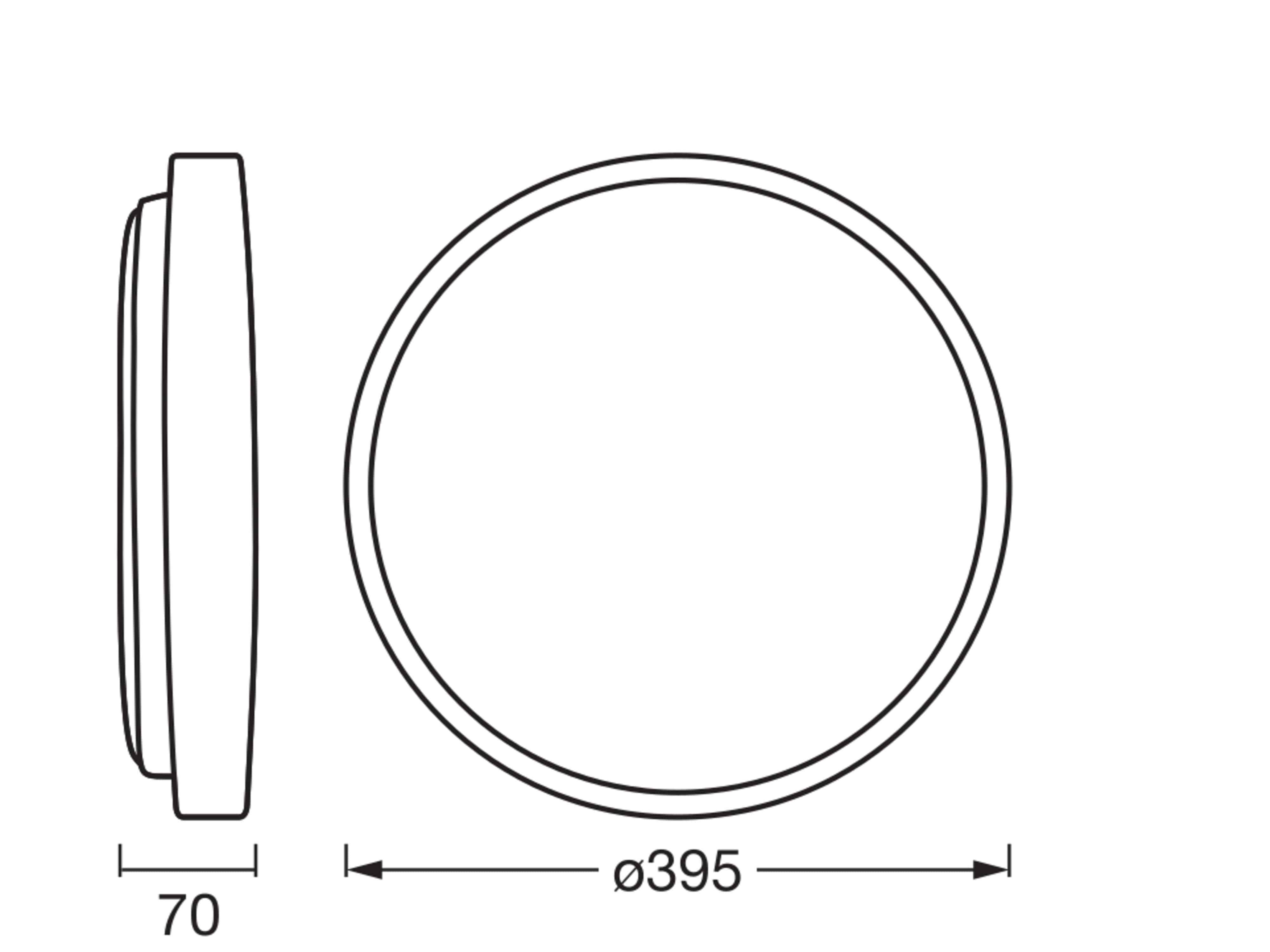 OSRAM LED-Deckenleuchte mit Holzring, 24 W, 3.000 K, Dimmbar, EEK: F, warmweiß, IP20