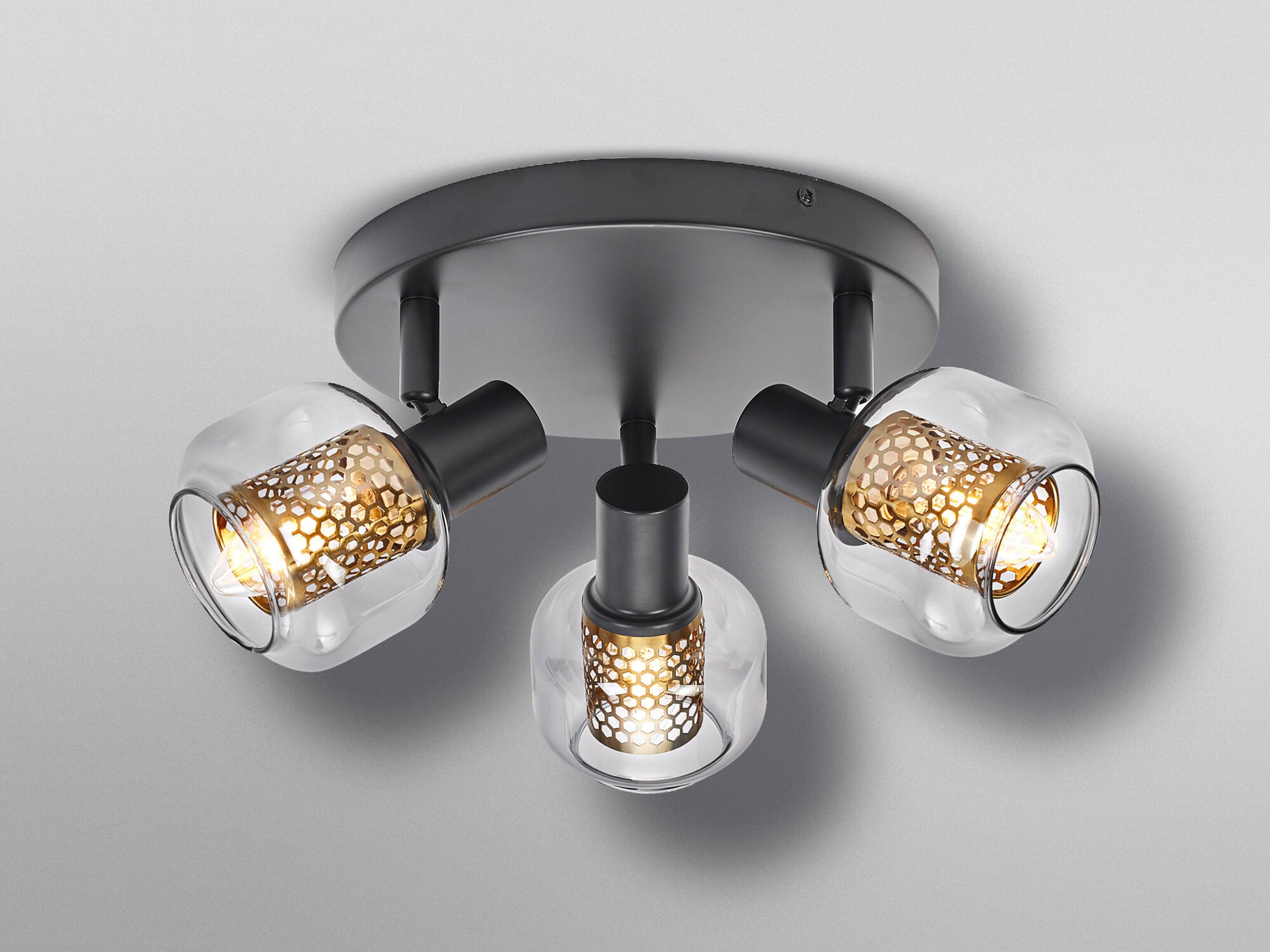 OSRAM Deckenanbau-Leuchte, E14, 8,4 W, 2700 K, 750 lm, IP 20, goldenes Wabengitter, dimmbar