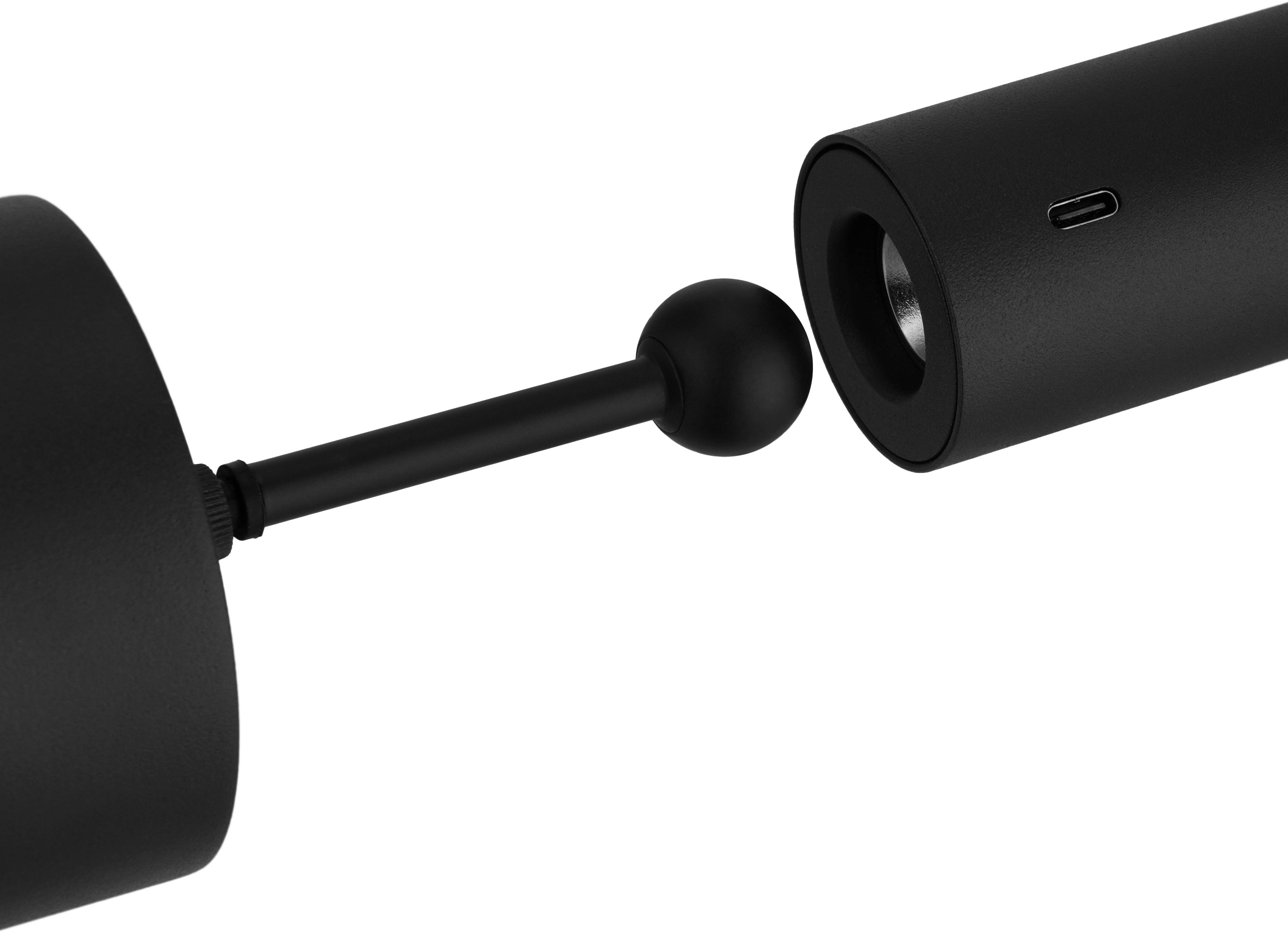 REV LED-Akku-Pendelleuchte, 2W, CCT, 130lm, warmweiß, neutralweiß, kaltweiß, IP20, schwarz