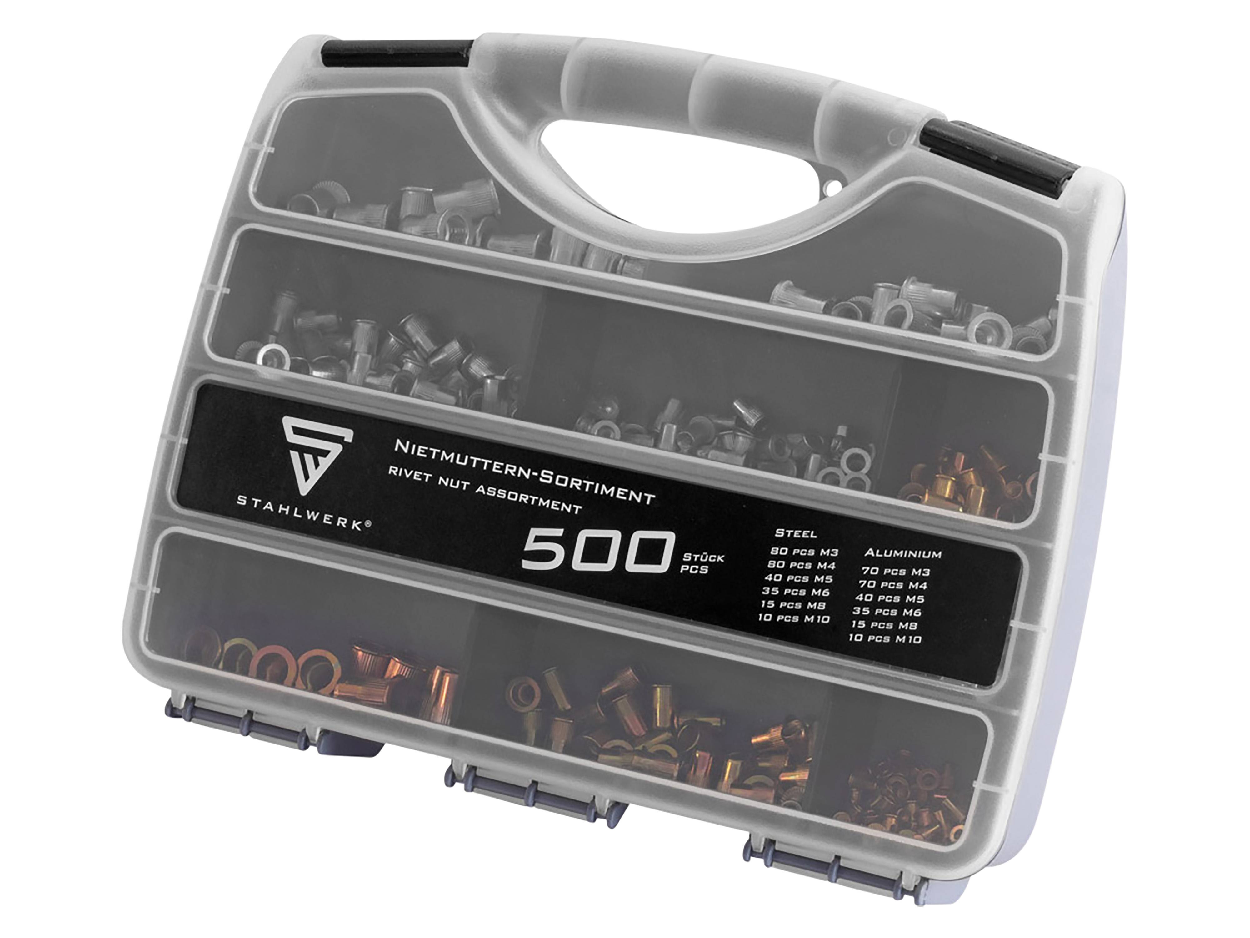 STAHLWERK Nietmuttern-Set, 500-teilig