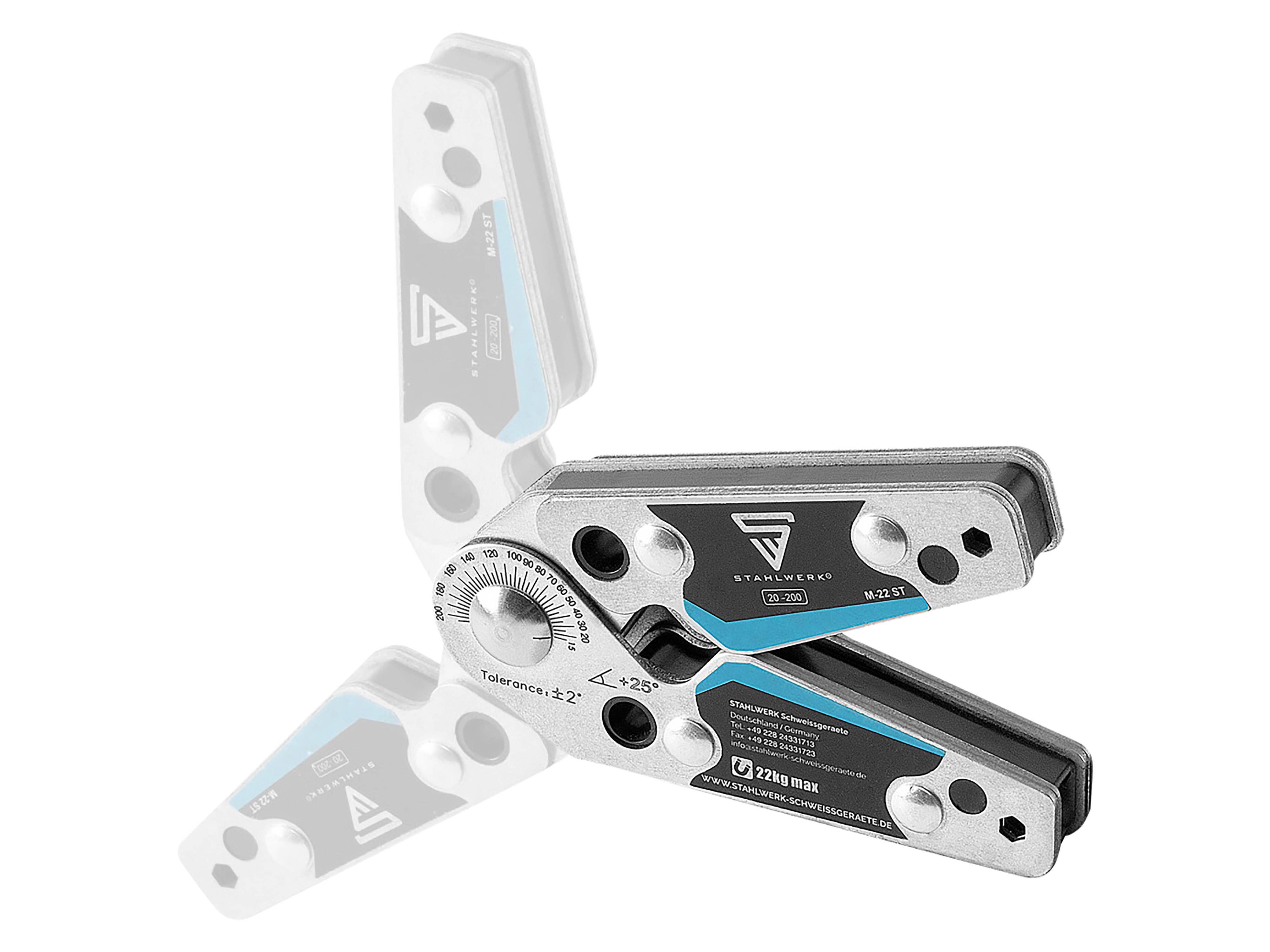 STAHLWERK Magnet-Schweißwinkel, 20° - 200°, 22 kg