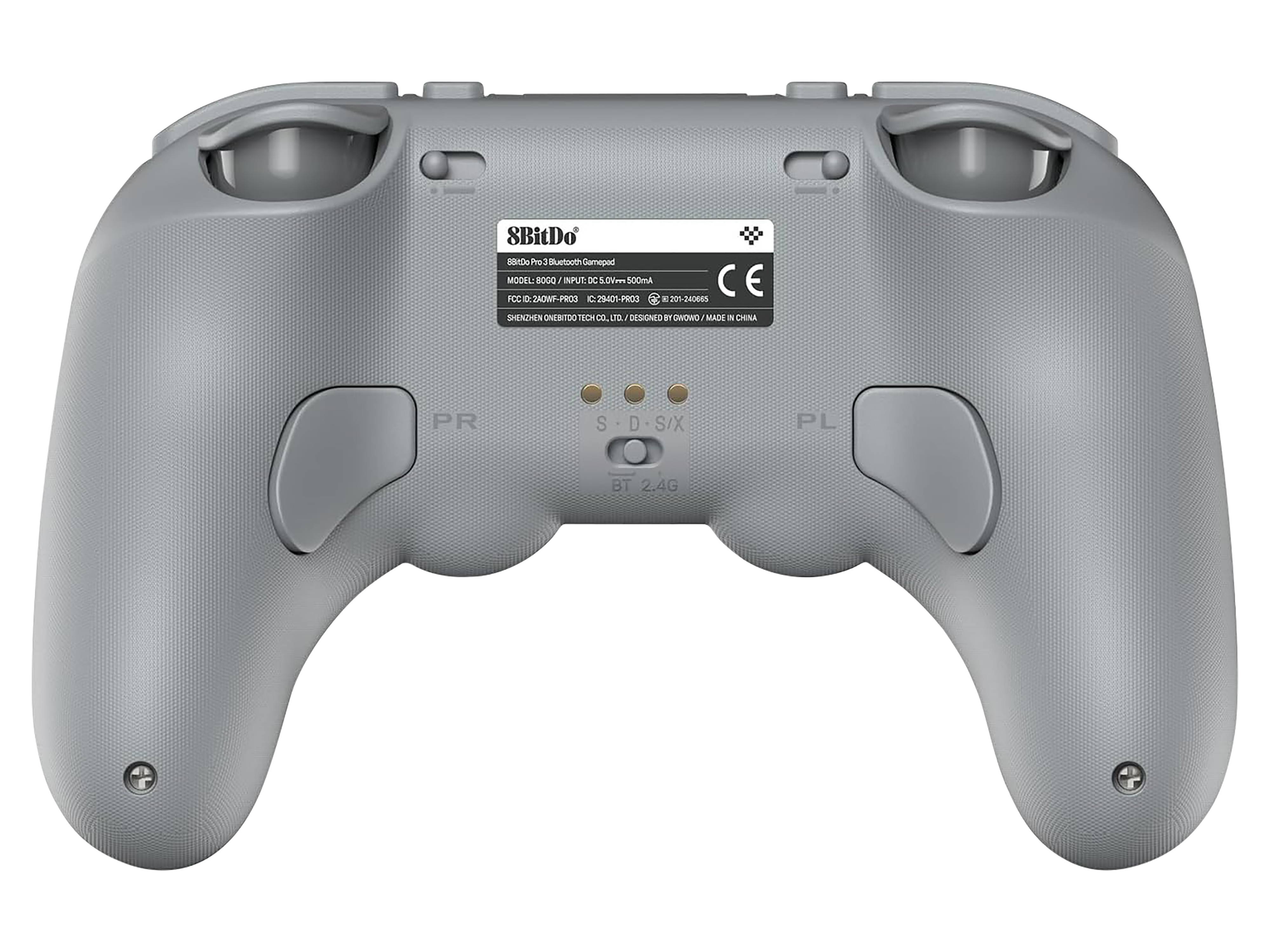 8BITDO Pro 3 Bluetooth Controller & Dock, grau