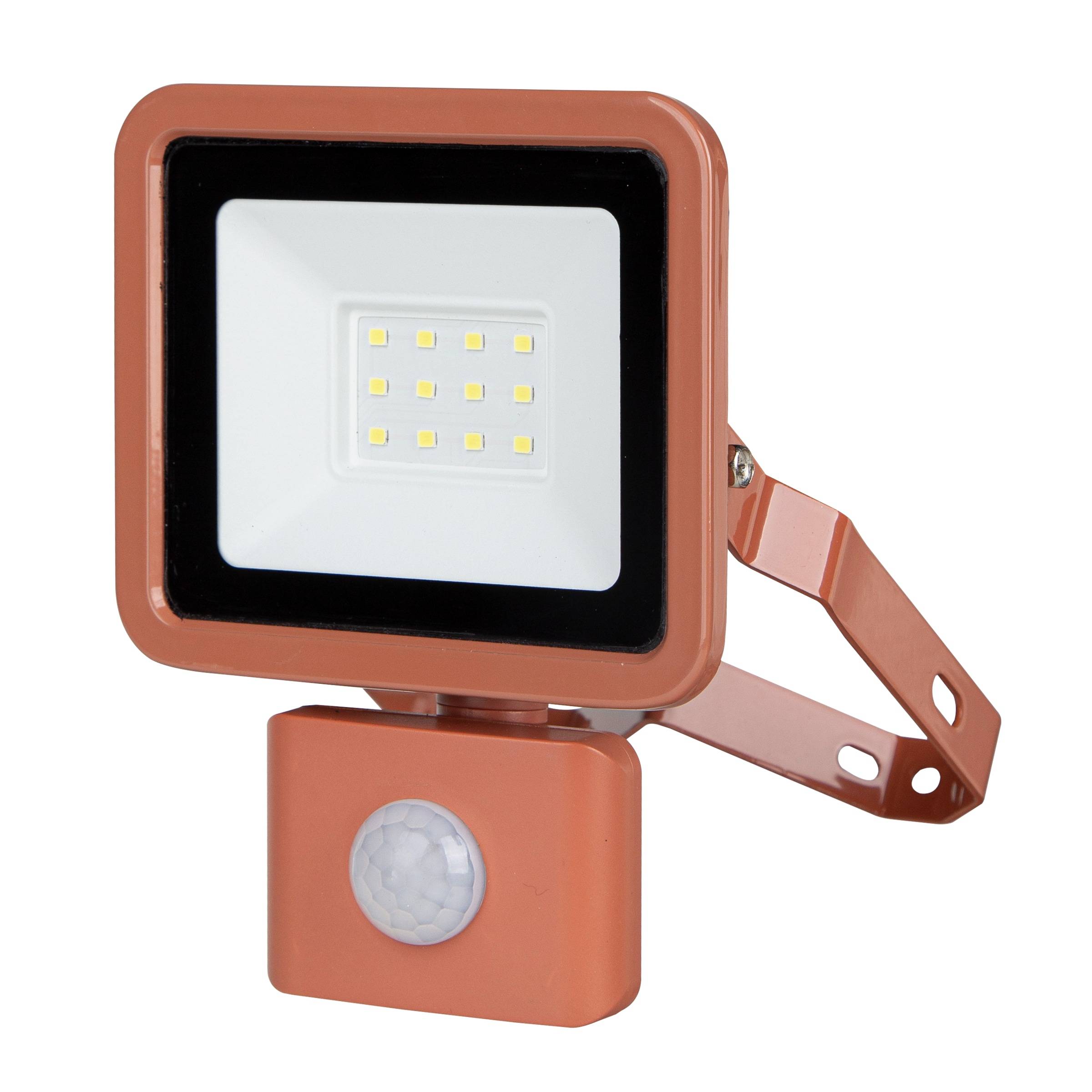 REV LED-Fluter Eco+, mit Bewegungssensor, 10W, 6500K, 800lm, IP44, terracotta