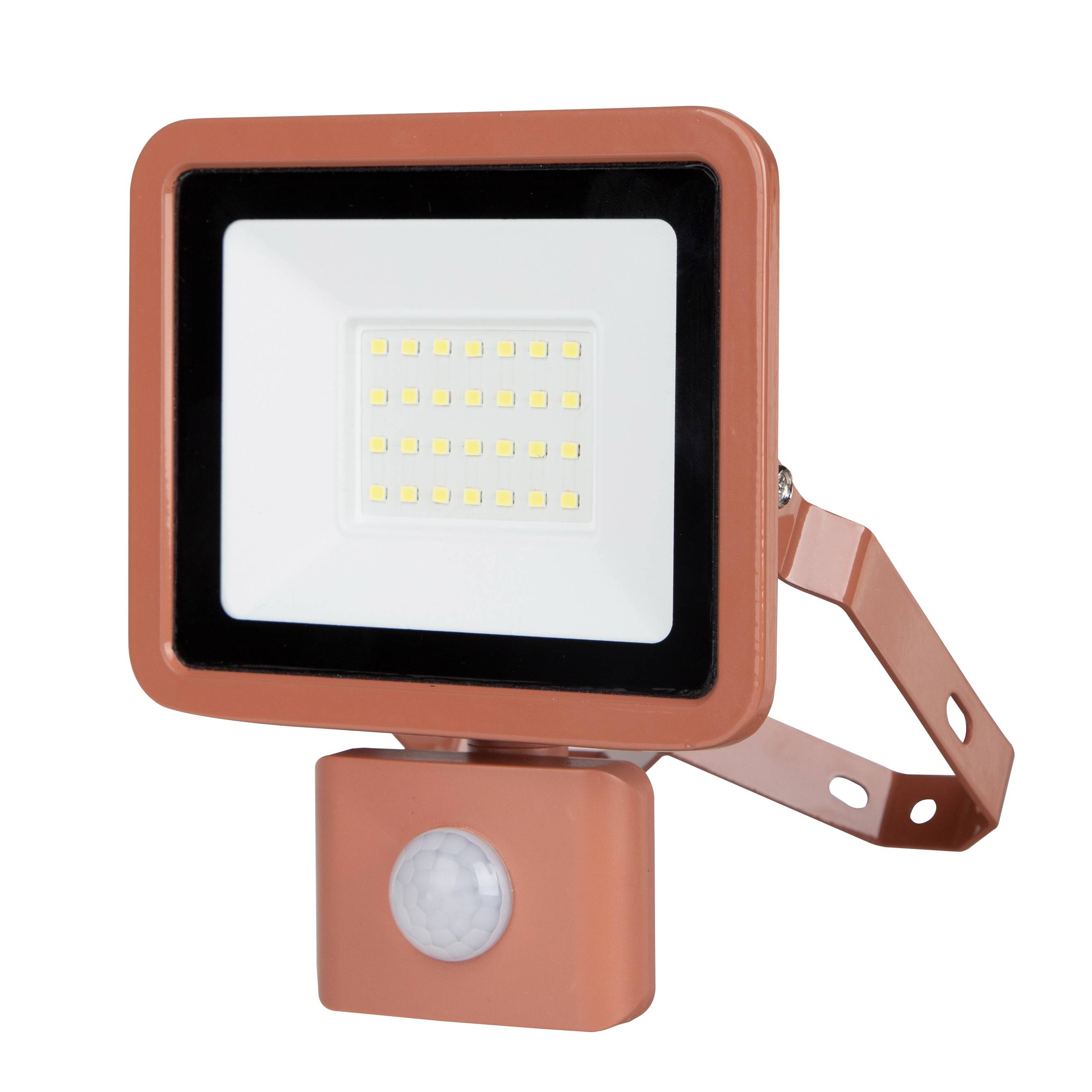 REV LED-Fluter Eco+, mit Sensor, 20W, 6500K, 1700lm, kaltweiß, IP44, terracotta