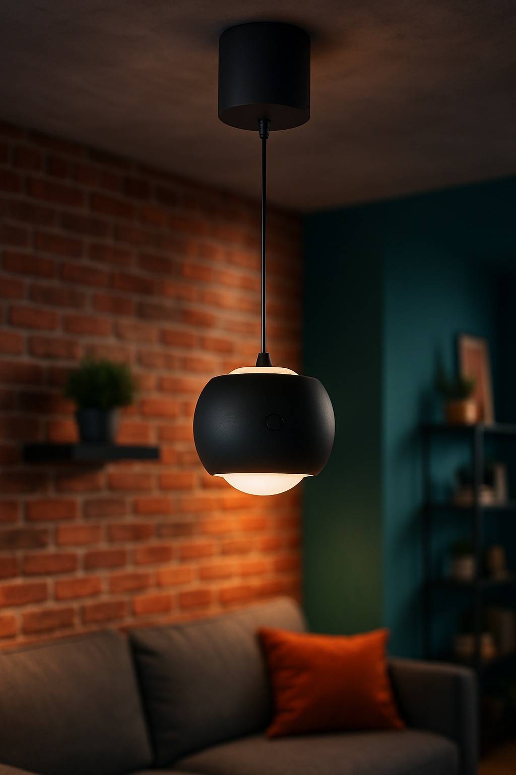 REV LED-Akku-Pendelleuchte, 2W, 3000K, 150lm, warmweiß, IP20, schwarz