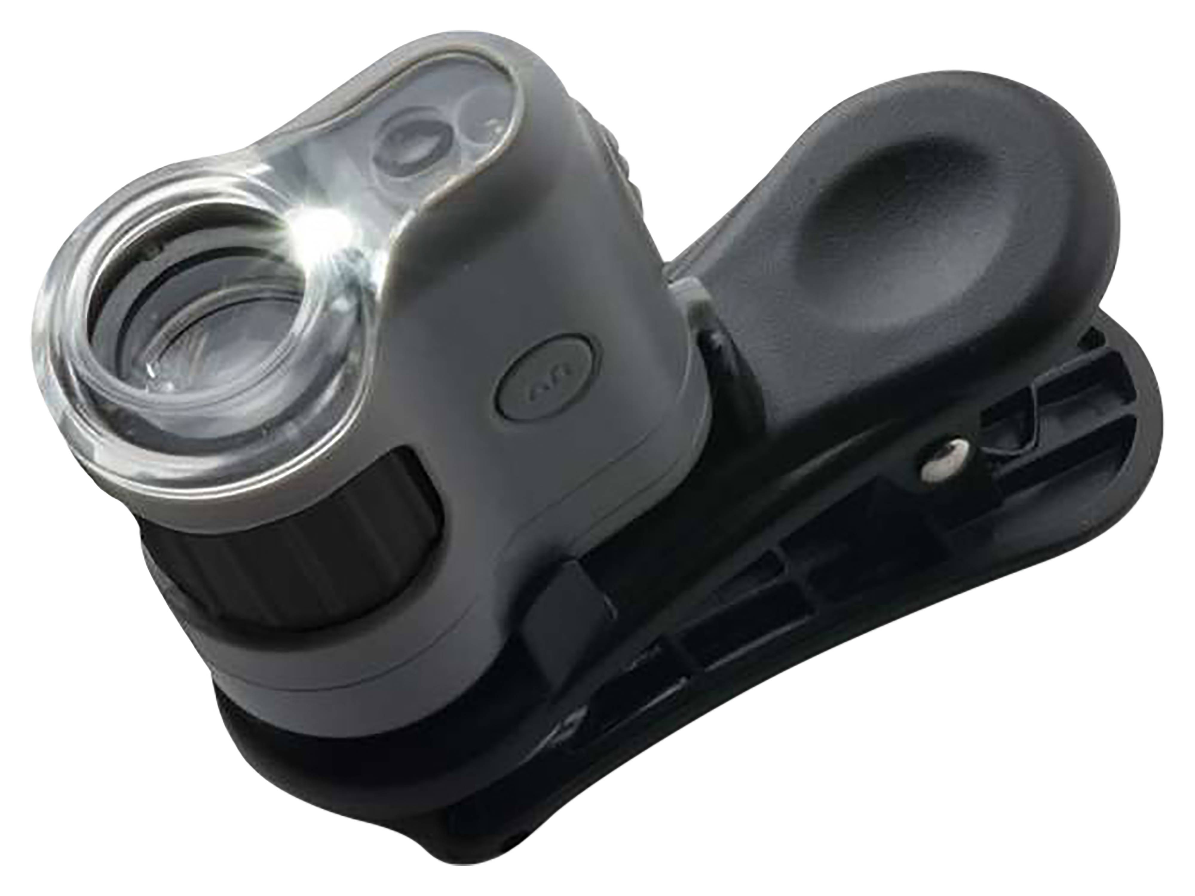 SINTRON Taschenmikroskop MM-380 MicroMini, 20x Vergrößerung, LED- und UV-Beleuchtung, Smartphone-Adapter