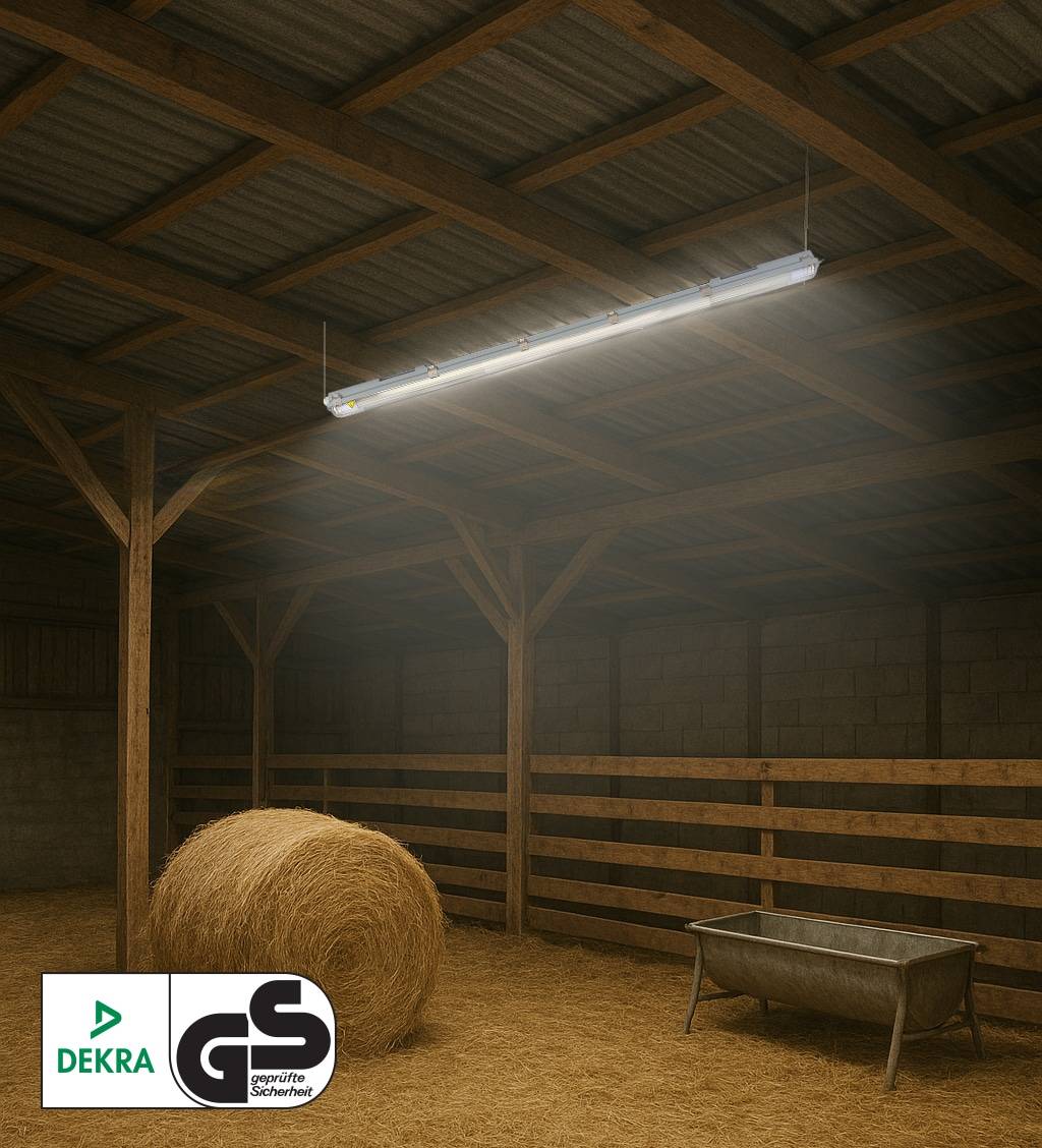 BLULAXA LED-Feuchtraumwannenleuchte, 18W, 4000K, 2700lm, neutralweiß, IP65, D-Zertifiziert, 120 cm