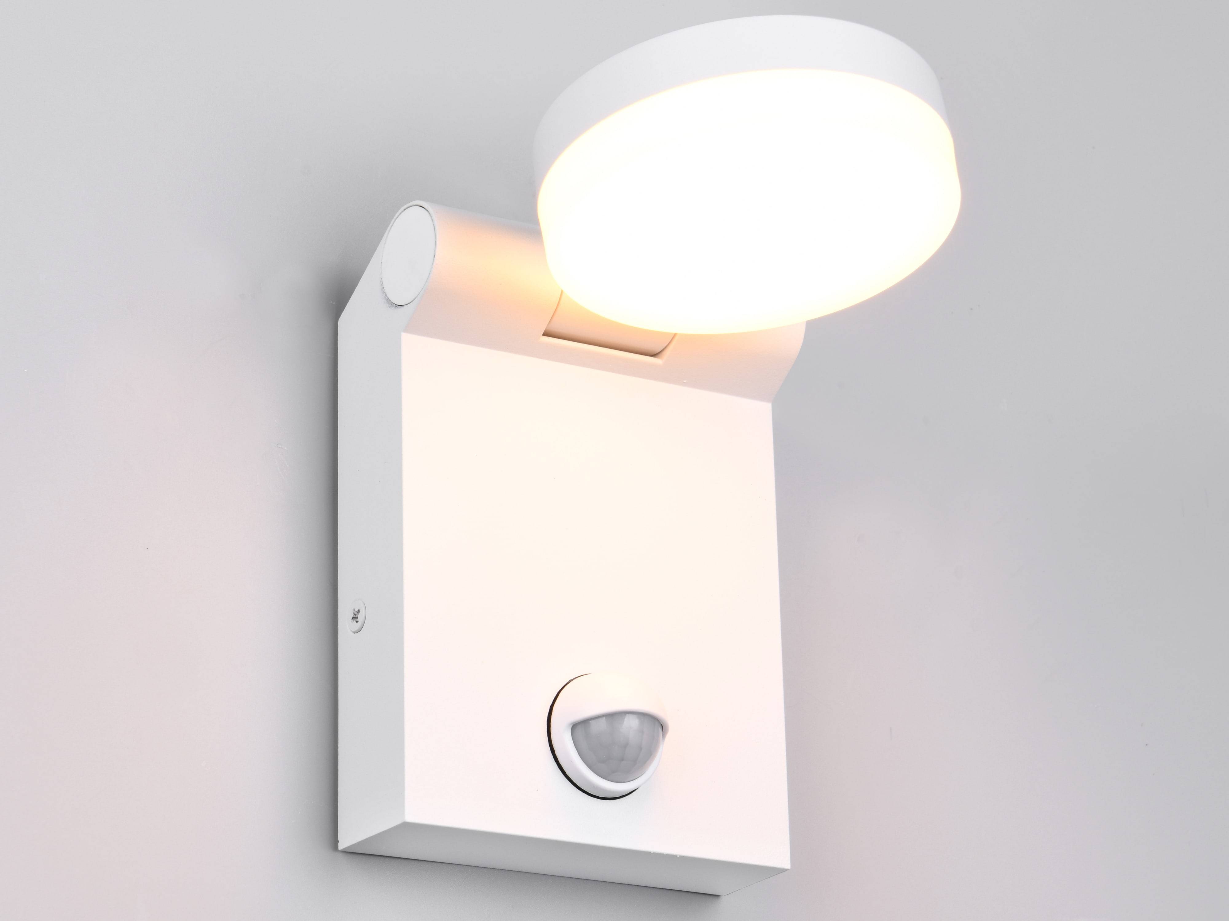 TRIO LED-Wandleuchte ADOUR 245569131, mit Bewegungssensor, CCT, 750lm, warmweiß/neutralweiß, IP44, weiß