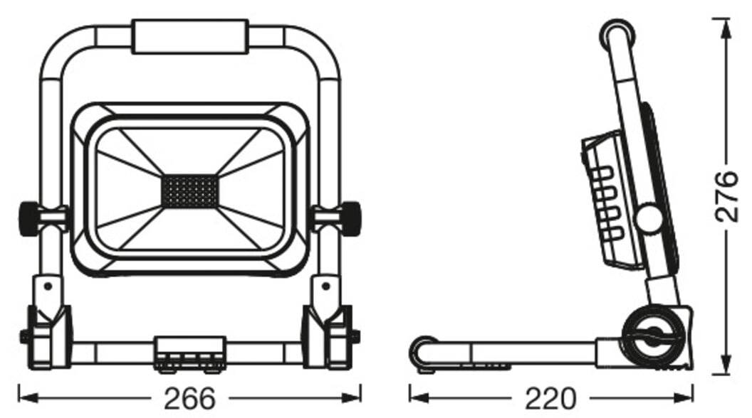 OSRAM LED-Akku-Arbeitsleuchte, 20W, 6500K, 2000lm, kaltweiß, IP54, schwarz