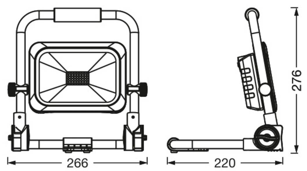 OSRAM LED-Akku-Arbeitsleuchte, 20W, 6500K, 2000lm, kaltweiß, IP54, schwarz