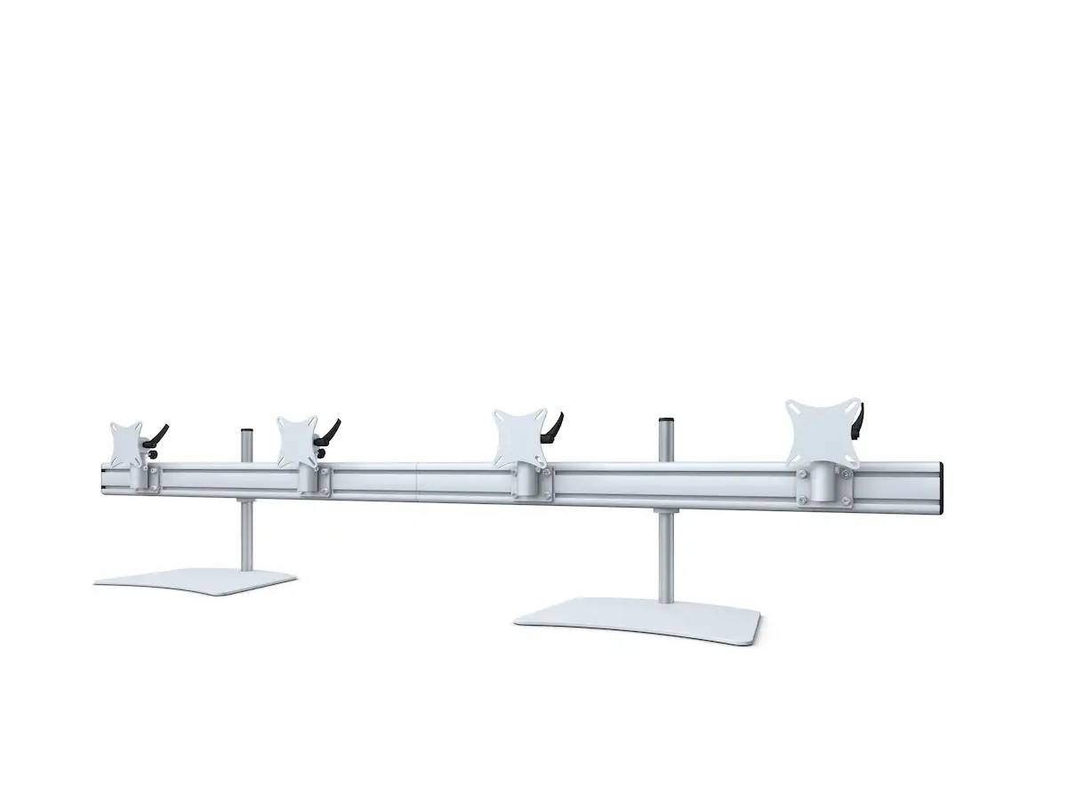 Flat-System Monitorhalter für 4 Monitore mit Tisch-Stand-Fuß 4er - 20''-24"