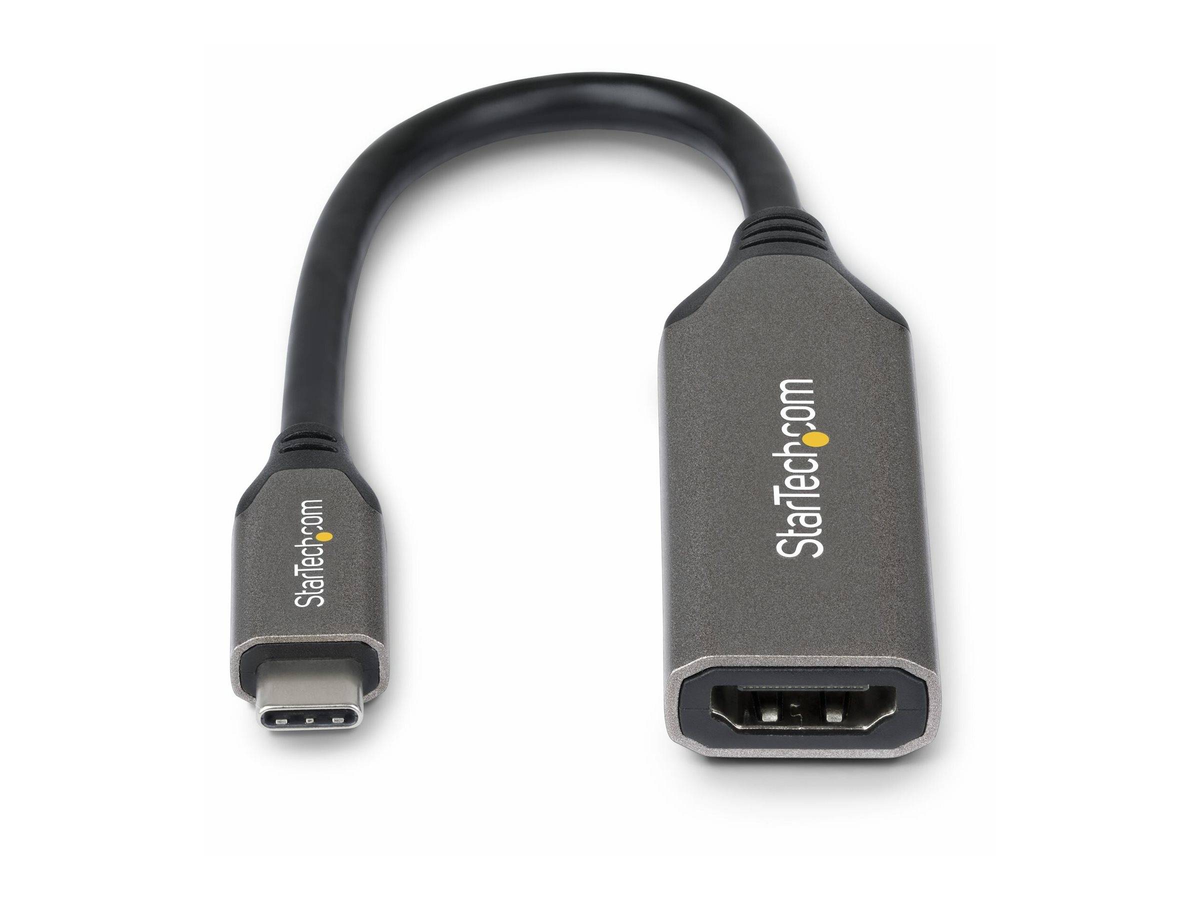 USB-C auf DisplayPort Adapterkabel mit 'StarTech.com' Branding, verwendet zum Anschluss von Geräten mit USB-C-Anschlüssen an DisplayPort-Displays.