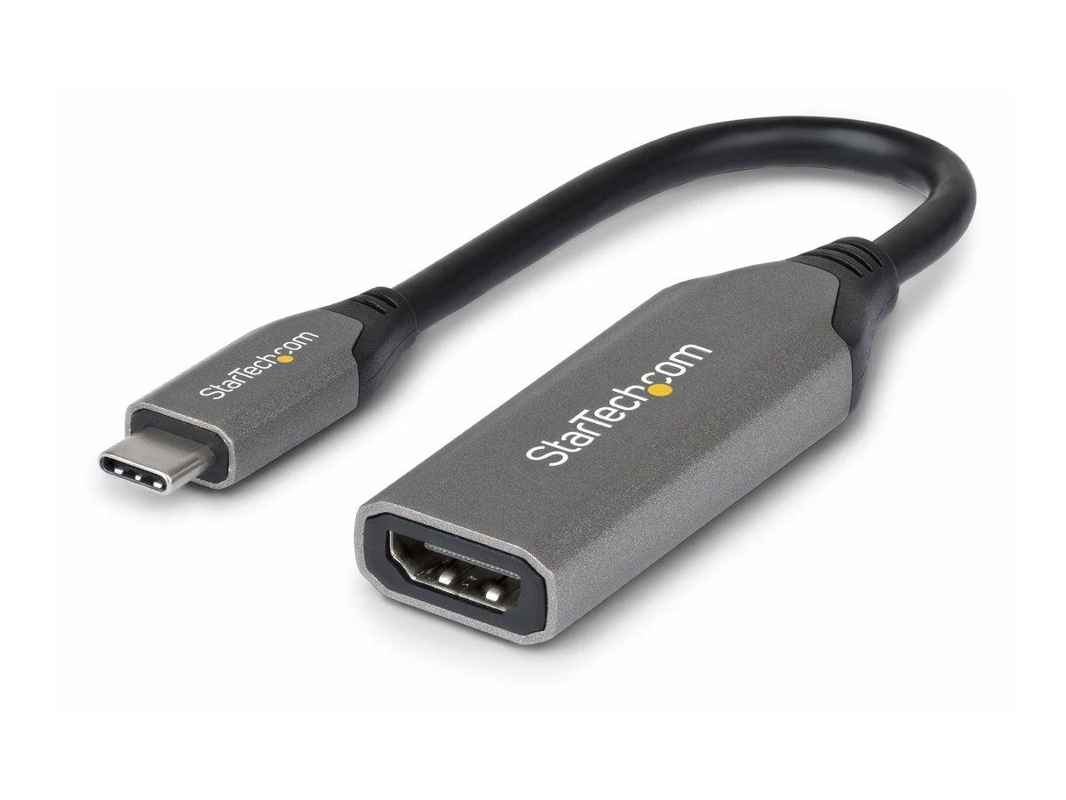 USB-C zu HDMI Adapterkabel mit 'StarTech.com' Branding, entwickelt zum Anschluss von USB-C-Geräten an HDMI-Displays.
