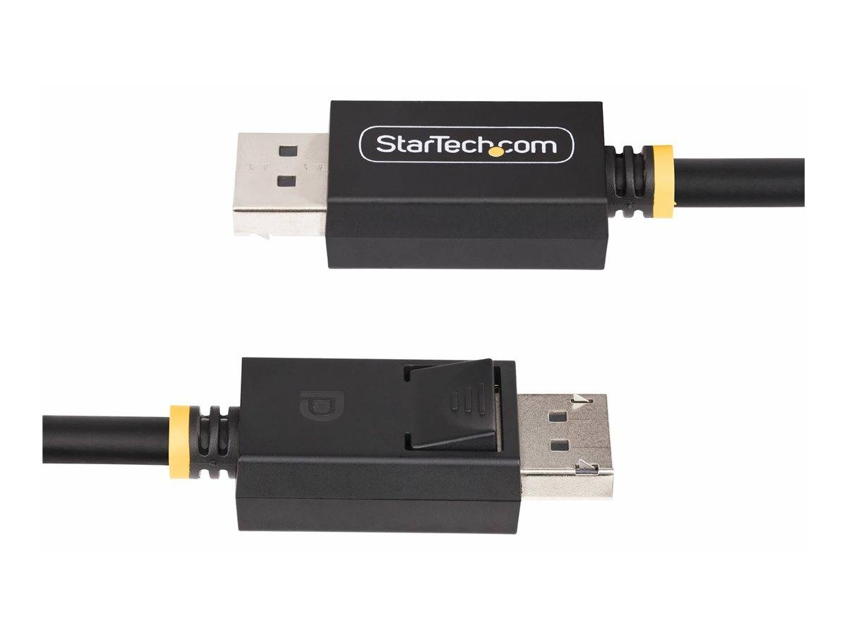 Zwei Ansichten eines schwarzen StarTech.com USB-Kabels mit USB-A-Stecker und Zugentlastung, gezeigt auf weißem Hintergrund.