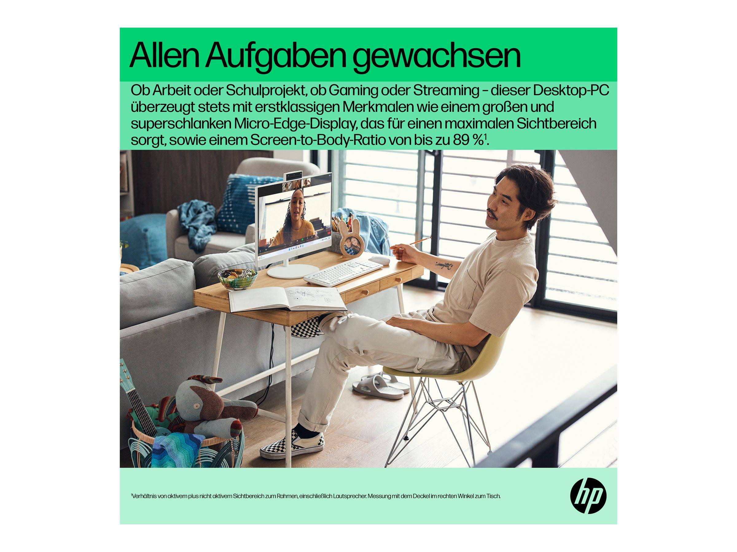 HP All-in-One PC 24-cr0112ng [60,5cm (23,8") FHD-Display, Intel N100, 8GB RAM,