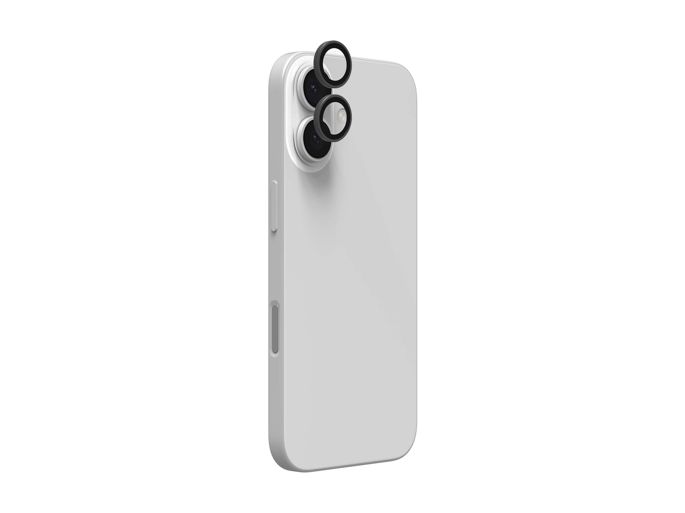 Ein schlankes Smartphone mit weißem Gehäuse, das drei Rückkameras für fortschrittliche Fotografie aufweist.