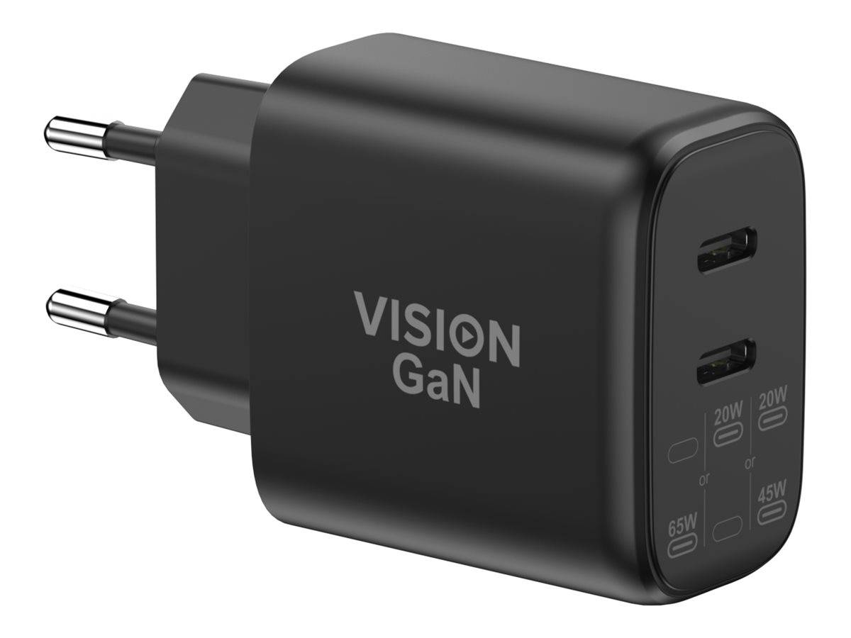 Vision Netzteil - 65 Watt - 3.25 A - 2 Ausgabeanschlussstellen (2 x