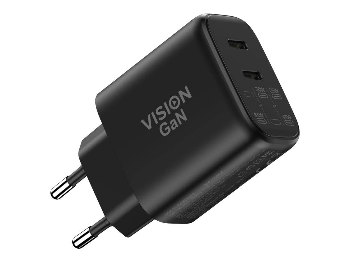 Vision Netzteil - 65 Watt - 3.25 A - 2 Ausgabeanschlussstellen (2 x