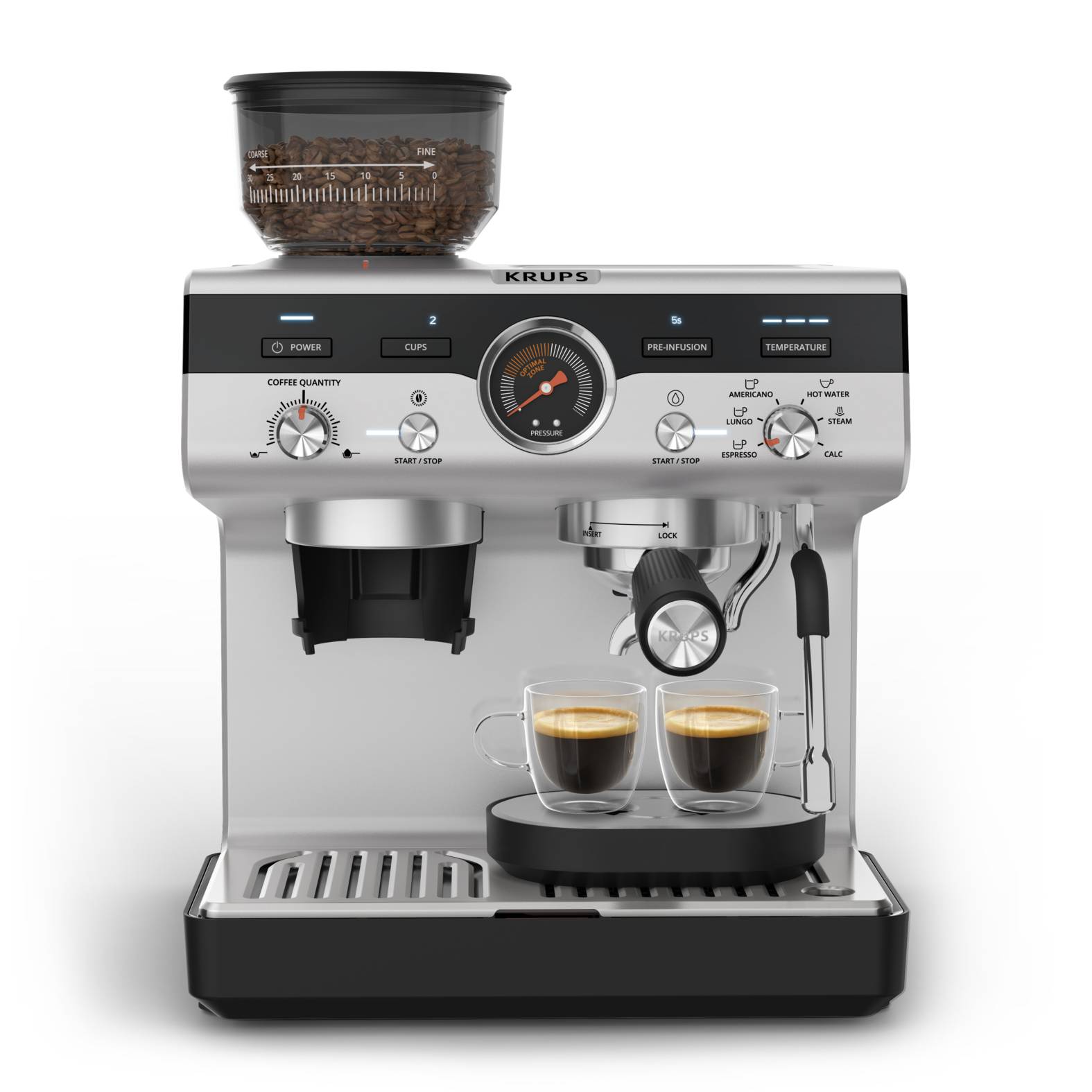 Krups Precision Siebträgermaschine XP801T - Espressomaschine - Espresso-Automat