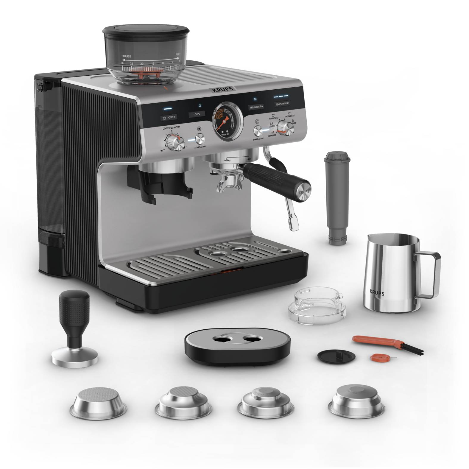 Krups Precision Siebträgermaschine XP801T - Espressomaschine - Espresso-Automat
