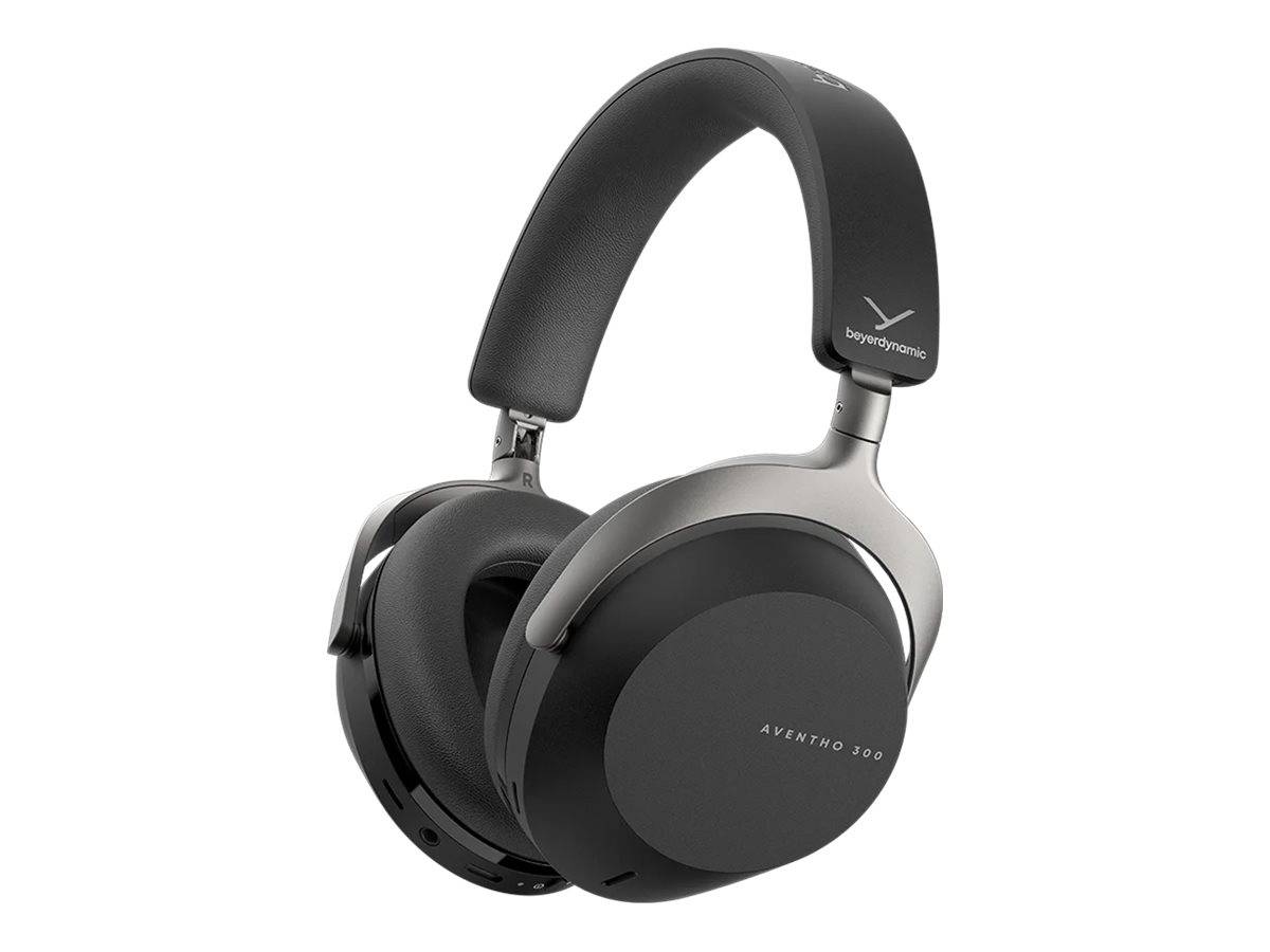 Kabellose schwarze Kopfhörer mit dem Markenfirmenlogo, entwickelt für komfortables Over-Ear-Design und hochwertige Soundqualität.