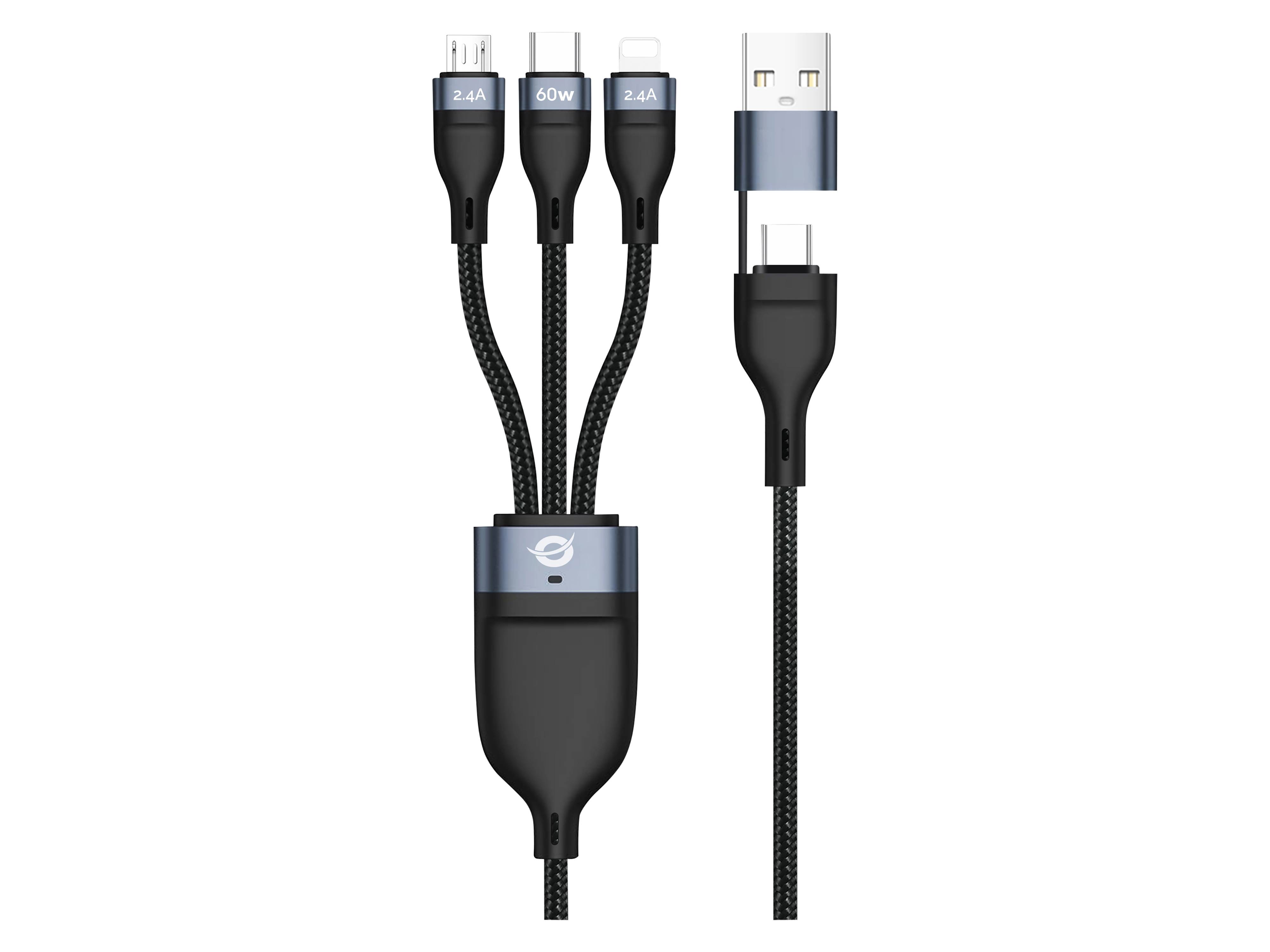 Conceptronic ETTA05B15 USB 3-in-1 PD 3.0 60W Ladekabel - Kabel - Digital/Daten