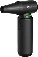 Ein schwarzer, handgehaltener elektrischer Luftreiniger mit grüner Betriebsanzeige, ausgestattet mit einer schmalen Düse für präzise Reinigung.