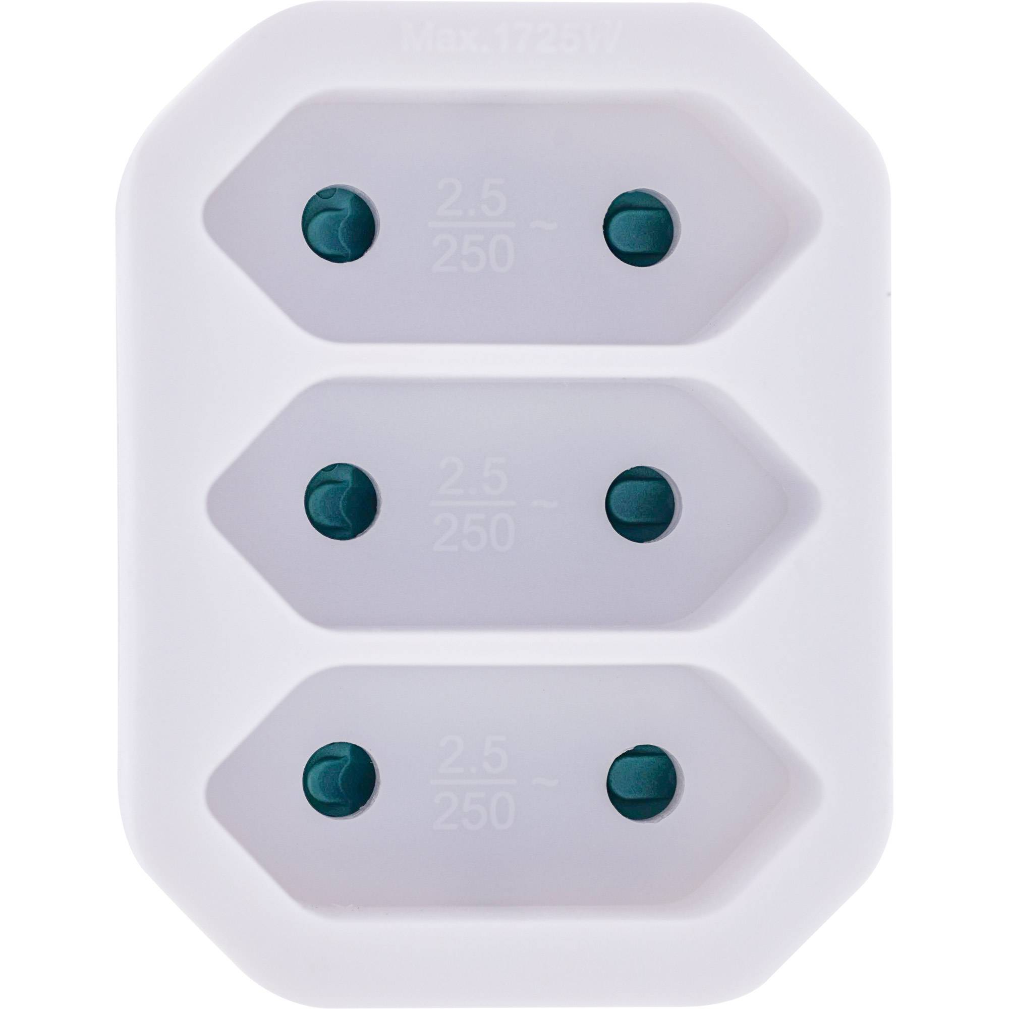InLine Steckdosenadapter - Schutzkontakt Stecker an 3x Eurobuchse - weißweiß