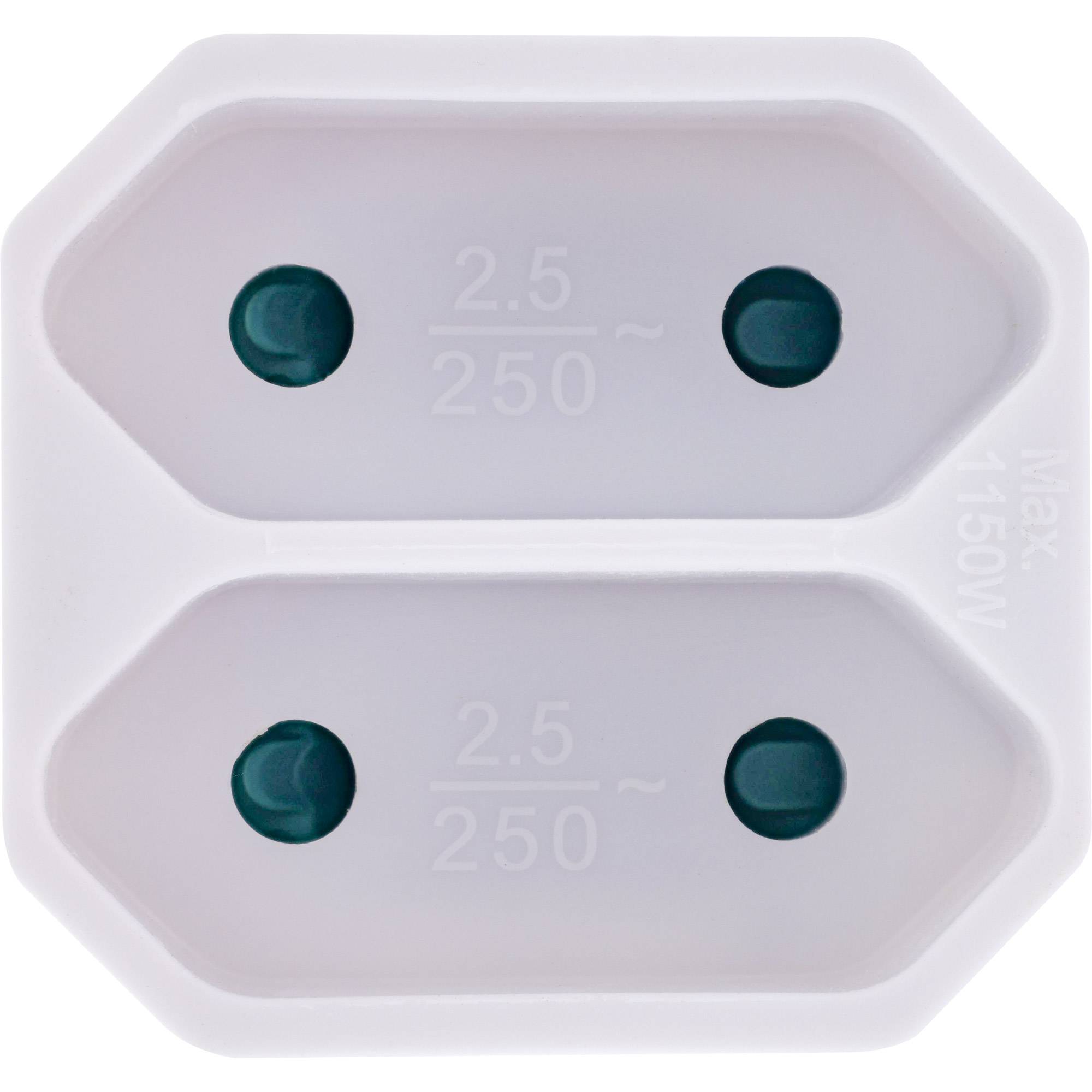 InLine Steckdosenadapter - Schutzkontakt Stecker an 2x Eurobuchse - weißweiß