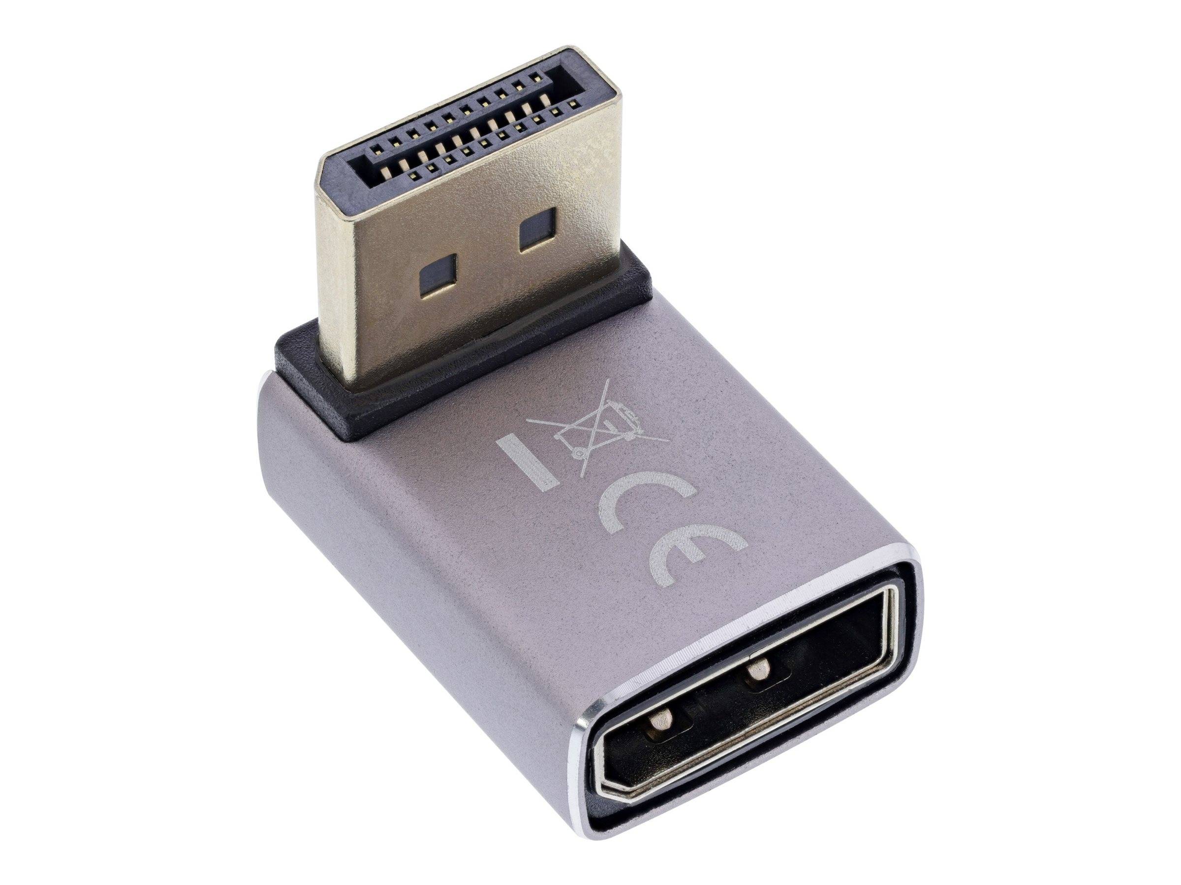 Ein metallischer USB-zu-HDMI-Adapter mit kompaktem Design, der einen USB-Anschluss auf der einen und einen HDMI-Anschluss auf der anderen Seite aufweist.