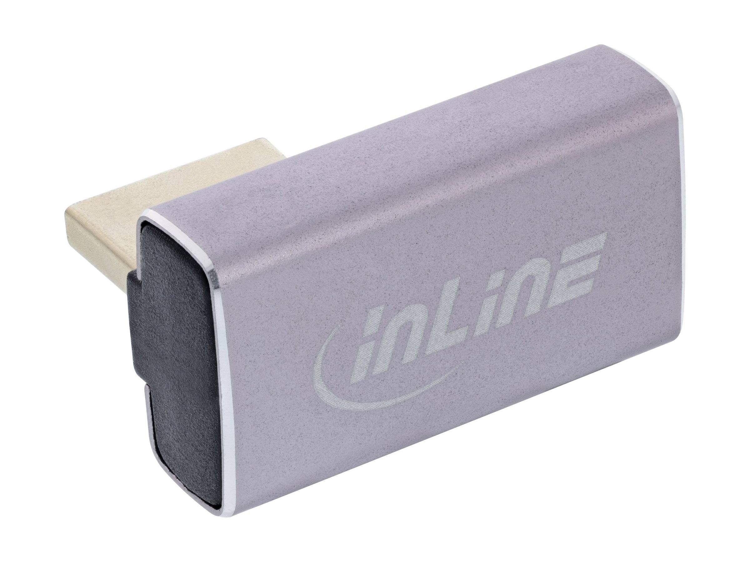 Ein USB-Stick mit silber-schwarzem Design, mit der Aufschrift 