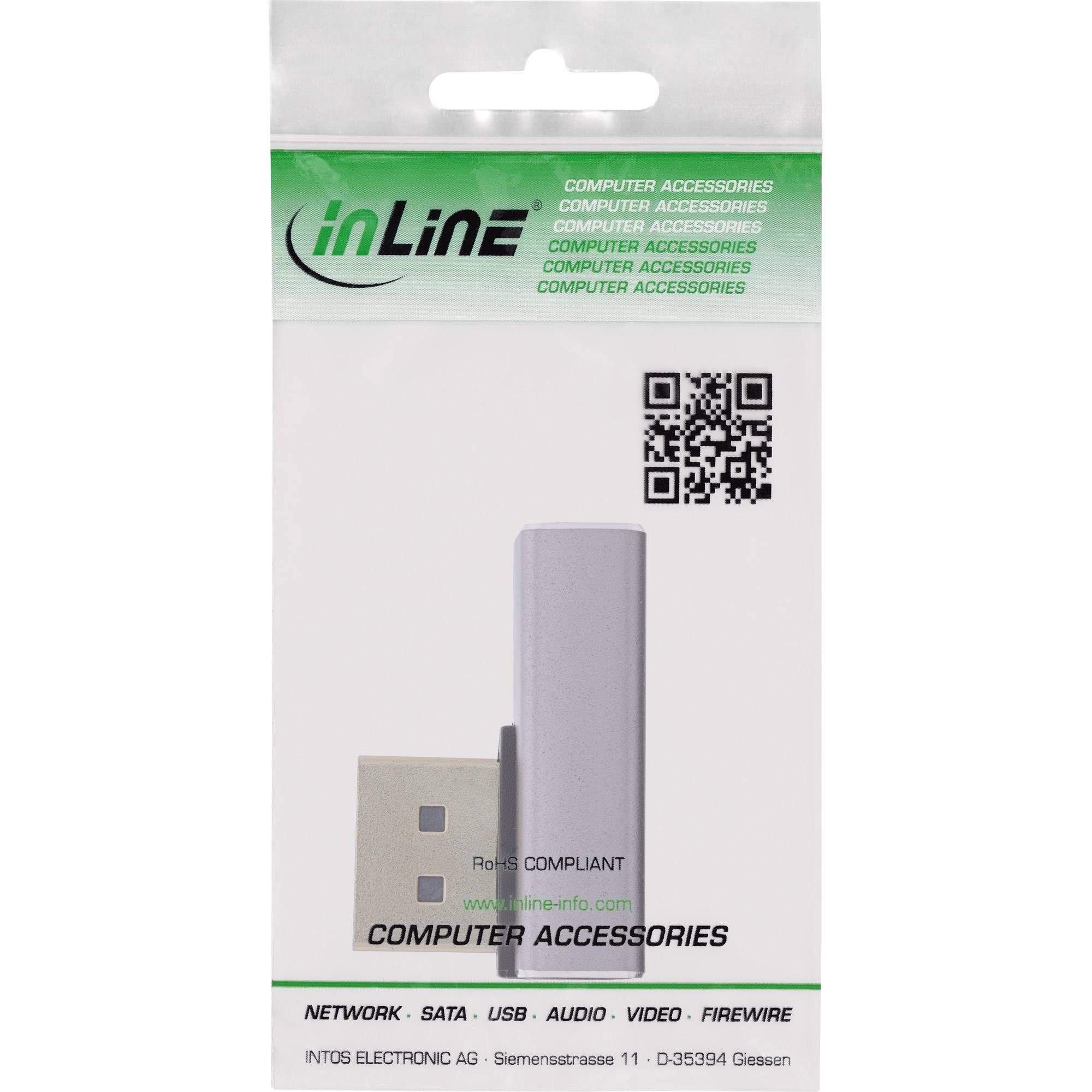 InLine DisplayPort 1.4 Adapter - DisplayPort St/ Bu - 90° vertikal links - 8Kzu
