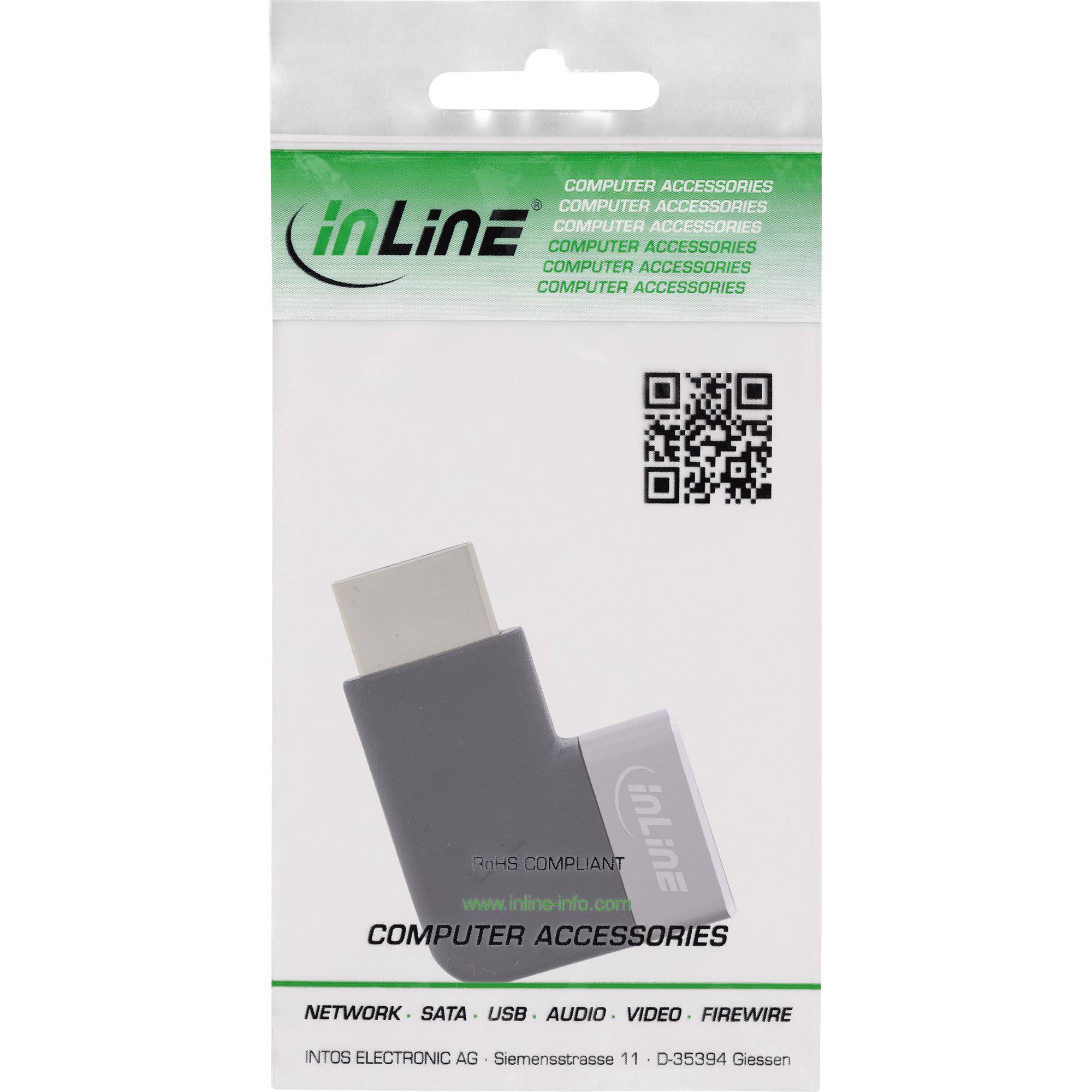 InLine HDMI Adapter - HDMI A Stecker / Buchse - 90° rechts - 8K UHD1,5 m -