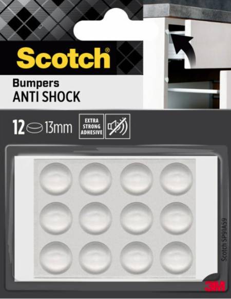3M Scotch Stoßabsorbierende Elastikpuffer - Elastomer - Transparent - Monochromatisch - 13 mm - 13 mm - 12 Stück(e)