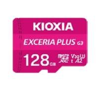 KIOXIA EXCERIA PLUS G3 128 GB microSD-Karte mit V30-, U3- und A2-Geschwindigkeitsbewertungen für High-Speed-Datentransfer und -Speicherung.