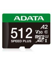 ADATA 512GB microSDXC-Speicherkarte, Speed Plus, A2- und V30-zertifiziert.