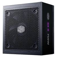 Cooler Master GX II 750W Netzteil mit einem schwarzen Meshgitter, das das Cooler Master Logo an der Seite trägt.