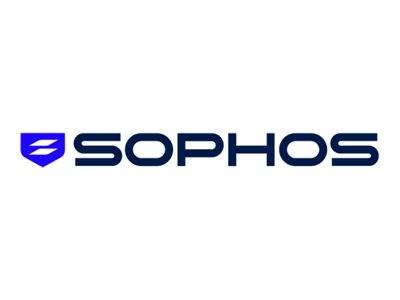 Sophos' Logo mit einem blauen Schild-Emblem links davon.