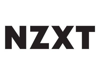 Schwarzes NZXT-Wortmarken-Logo auf weißem Hintergrund.