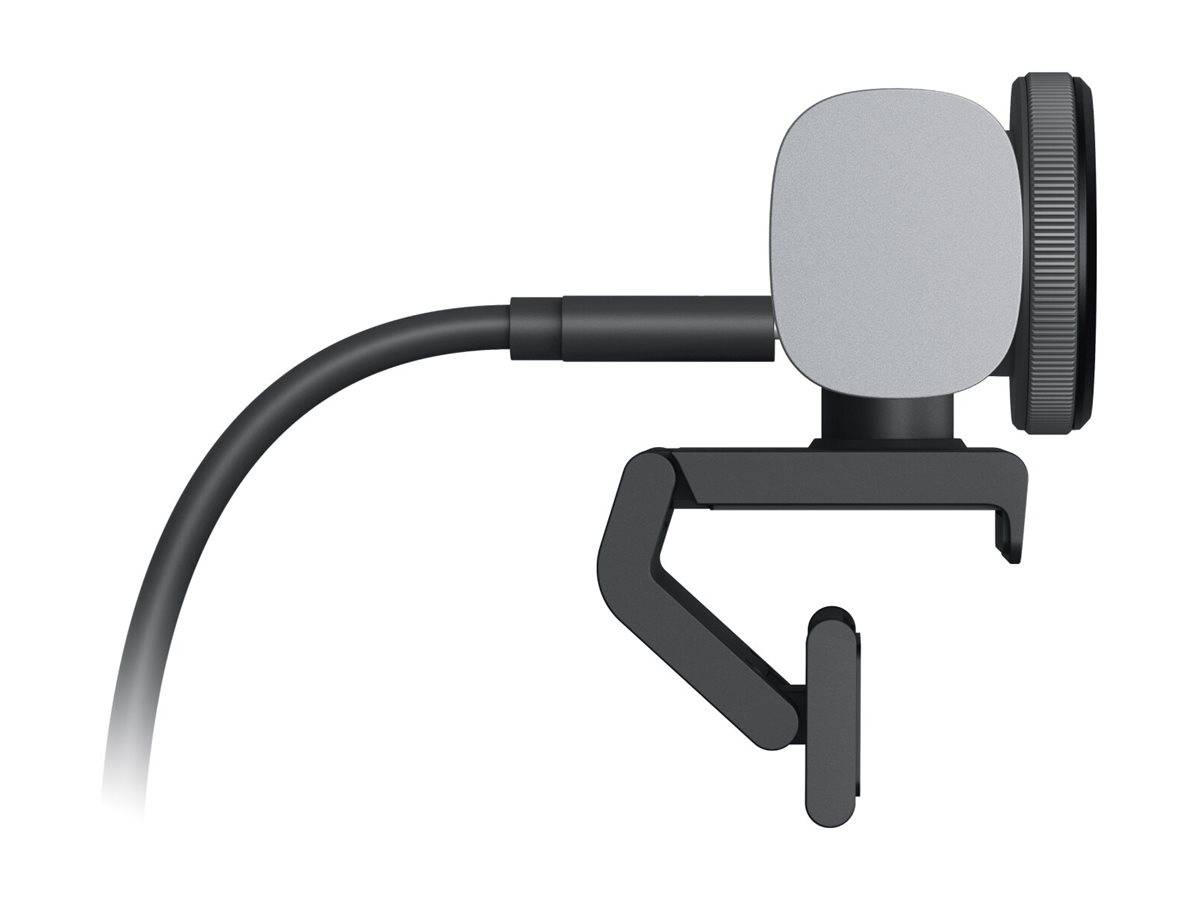 Mikrofonklemme mit flexiblem Arm und einer abgerundeten, grauen Mikrofonabdeckung, entwickelt für Audioaufnahmen ohne Handnutzung.