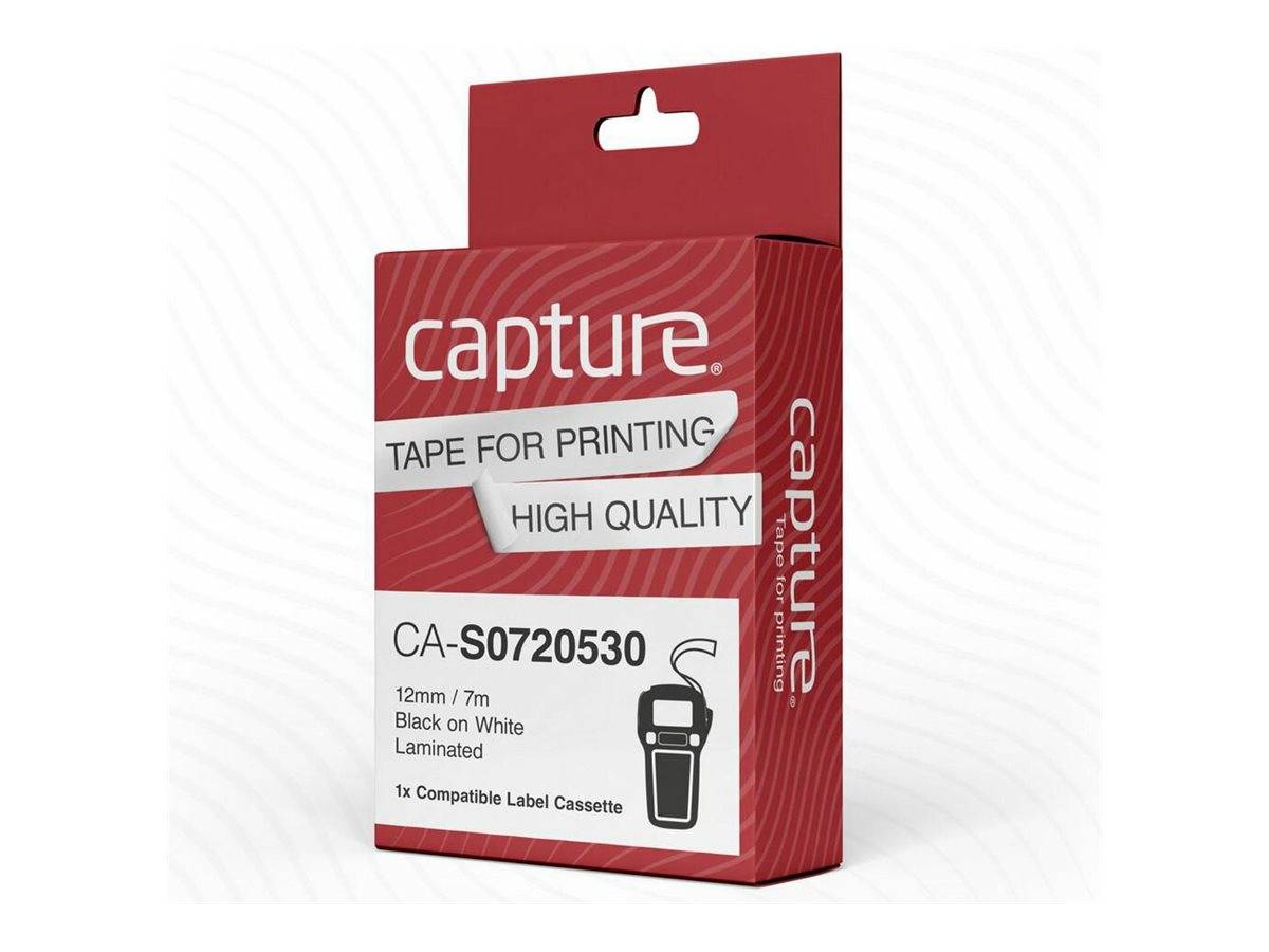 Capture Polyester - laminiert - Schwarz auf Weiß - Rolle (1,2 cm x 7 m)1